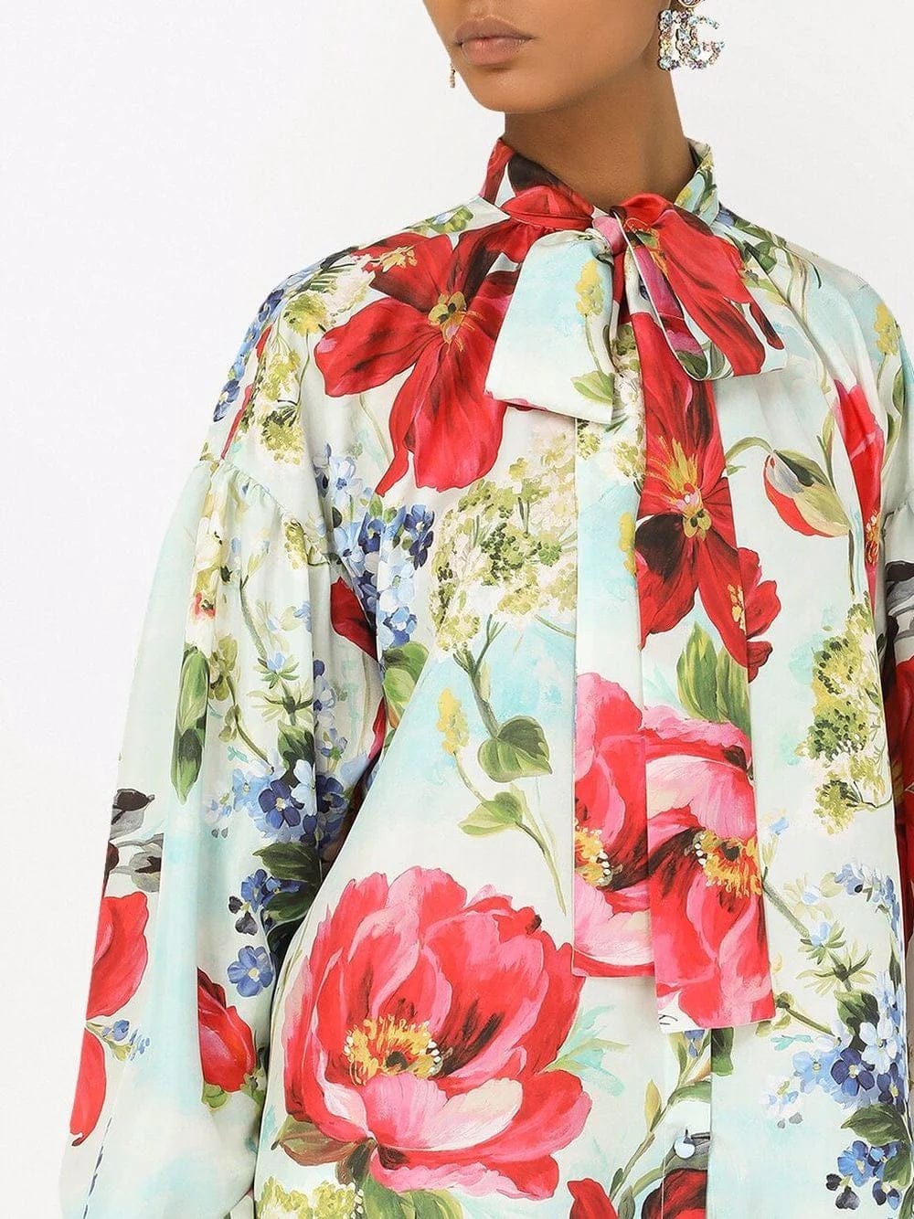 Dolce & Gabbana Pictorial Garden Print Habotai Shirt