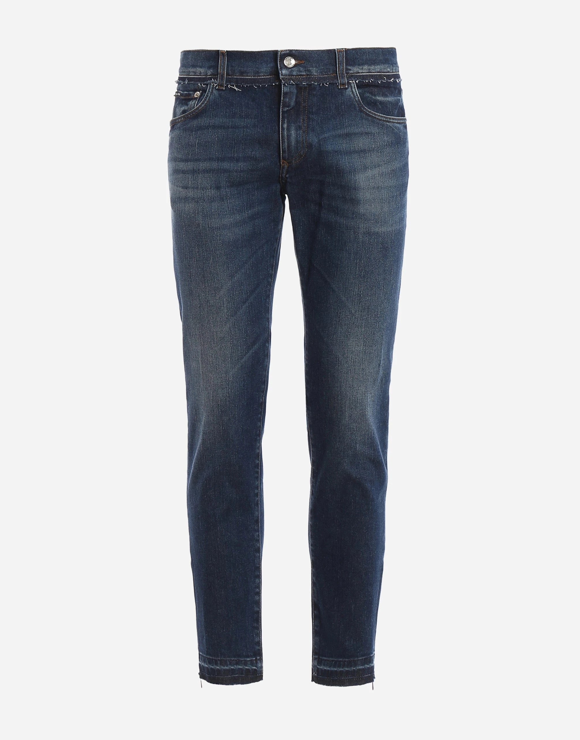 Dolce & Gabbana Pig Patch Skinny Fit Cotton Jeans