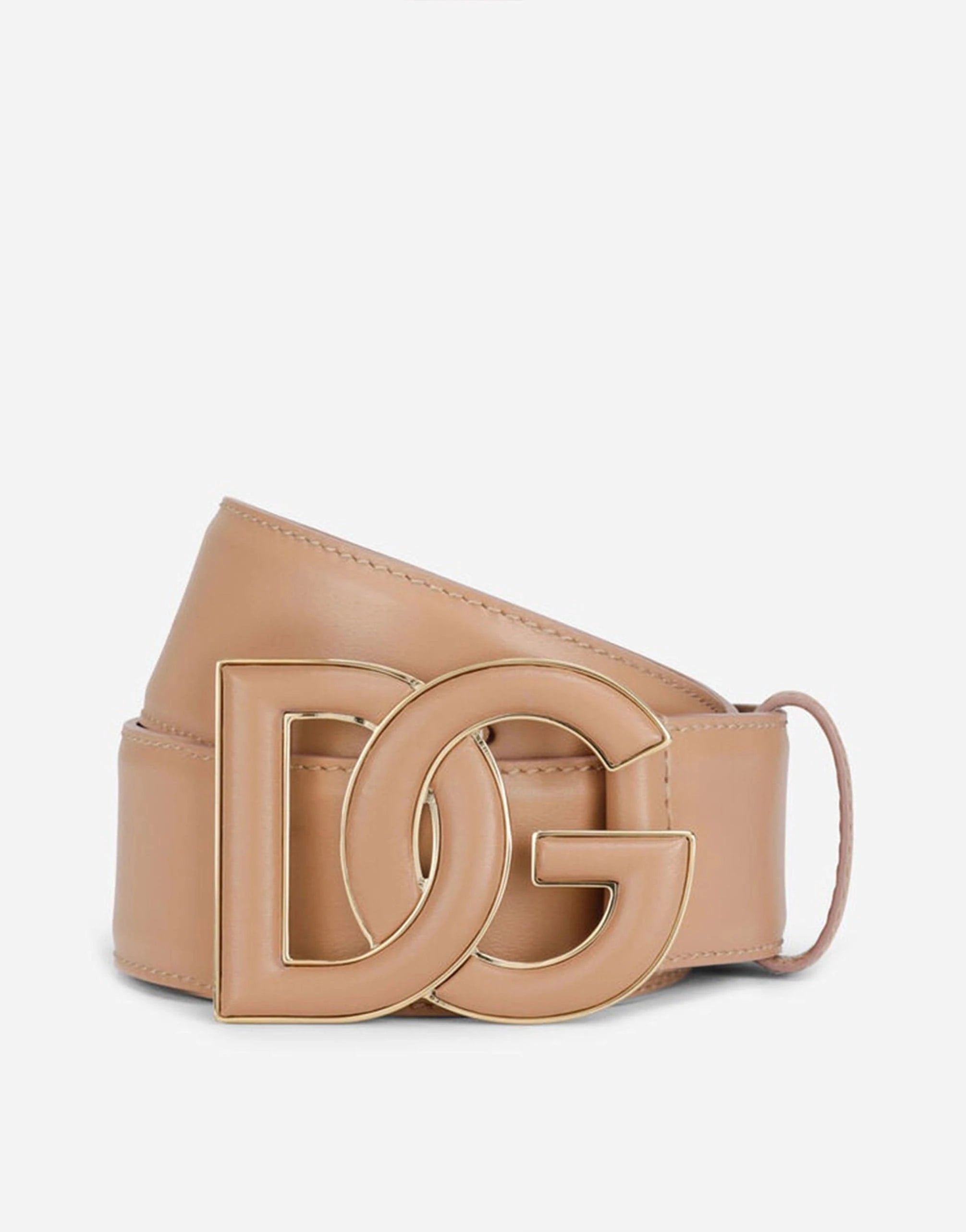Dolce & Gabbana Pink DG Logo Leather Belt