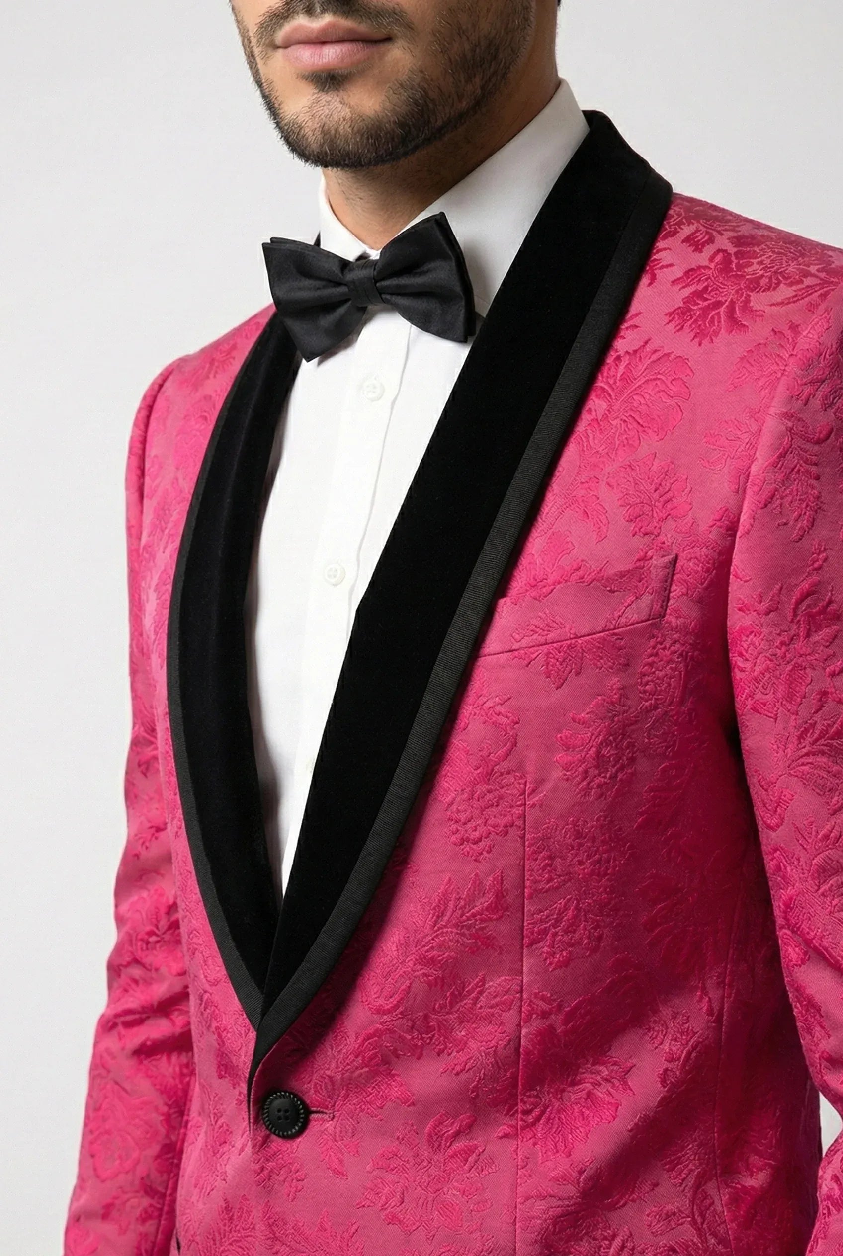 Dolce & Gabbana Pink Jacquard Tuxedo Jacket