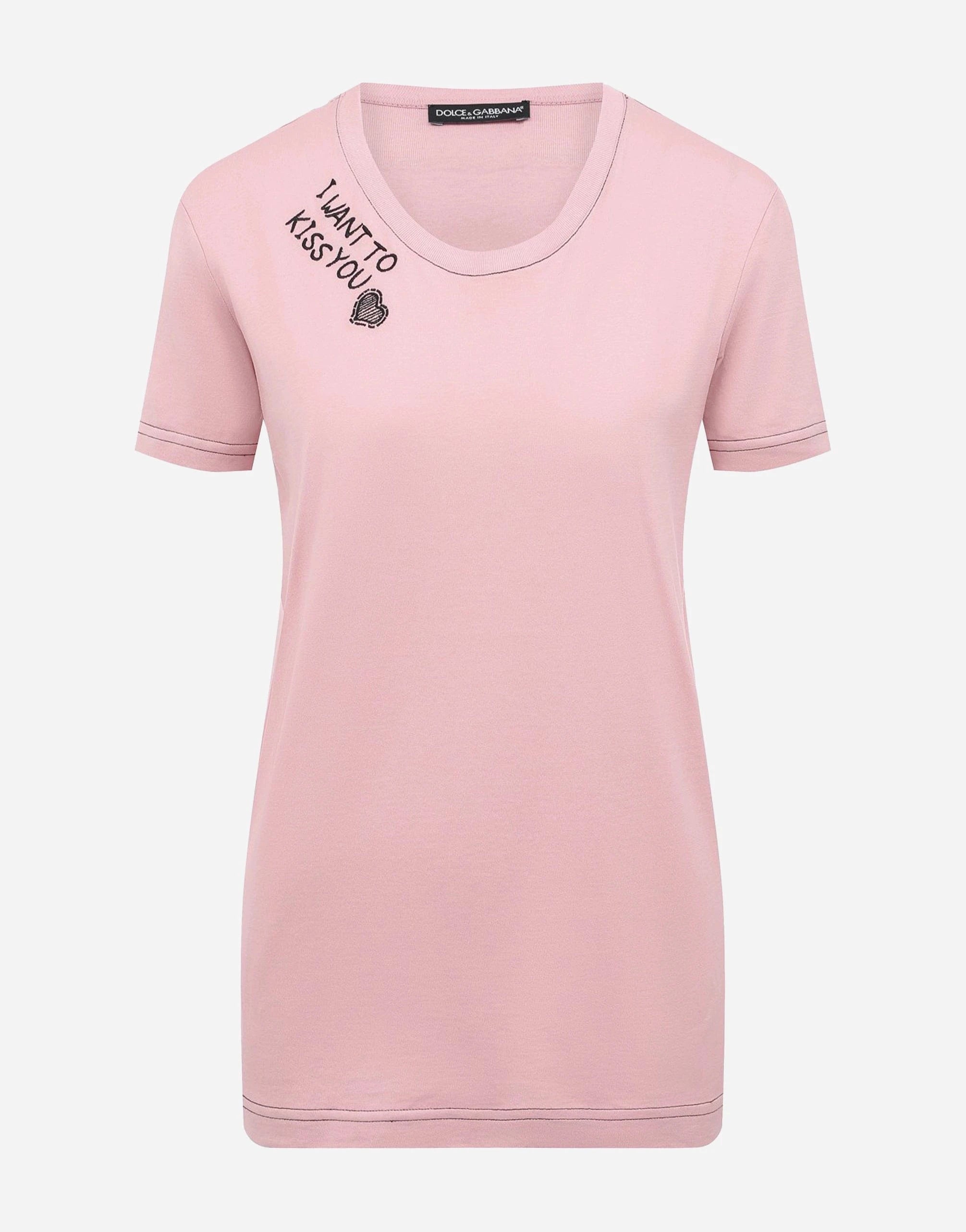 Dolce & Gabbana Pink Logo Print T-Shirt