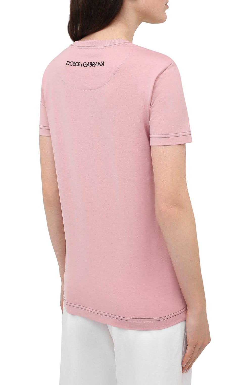 Dolce & Gabbana Pink Logo Print T-Shirt