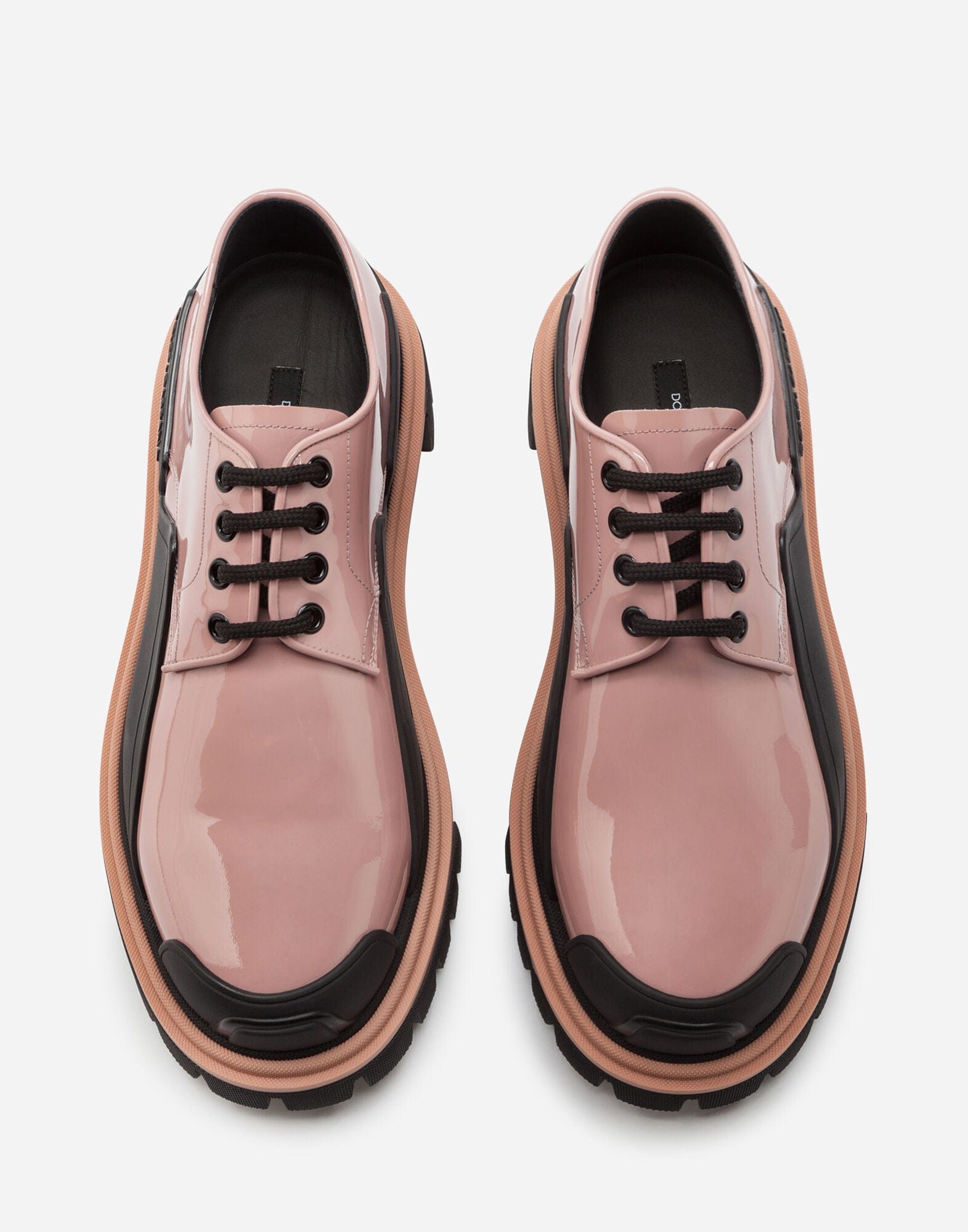 Dolce & Gabbana Pink Patent Leather Trekking Derby Shoes