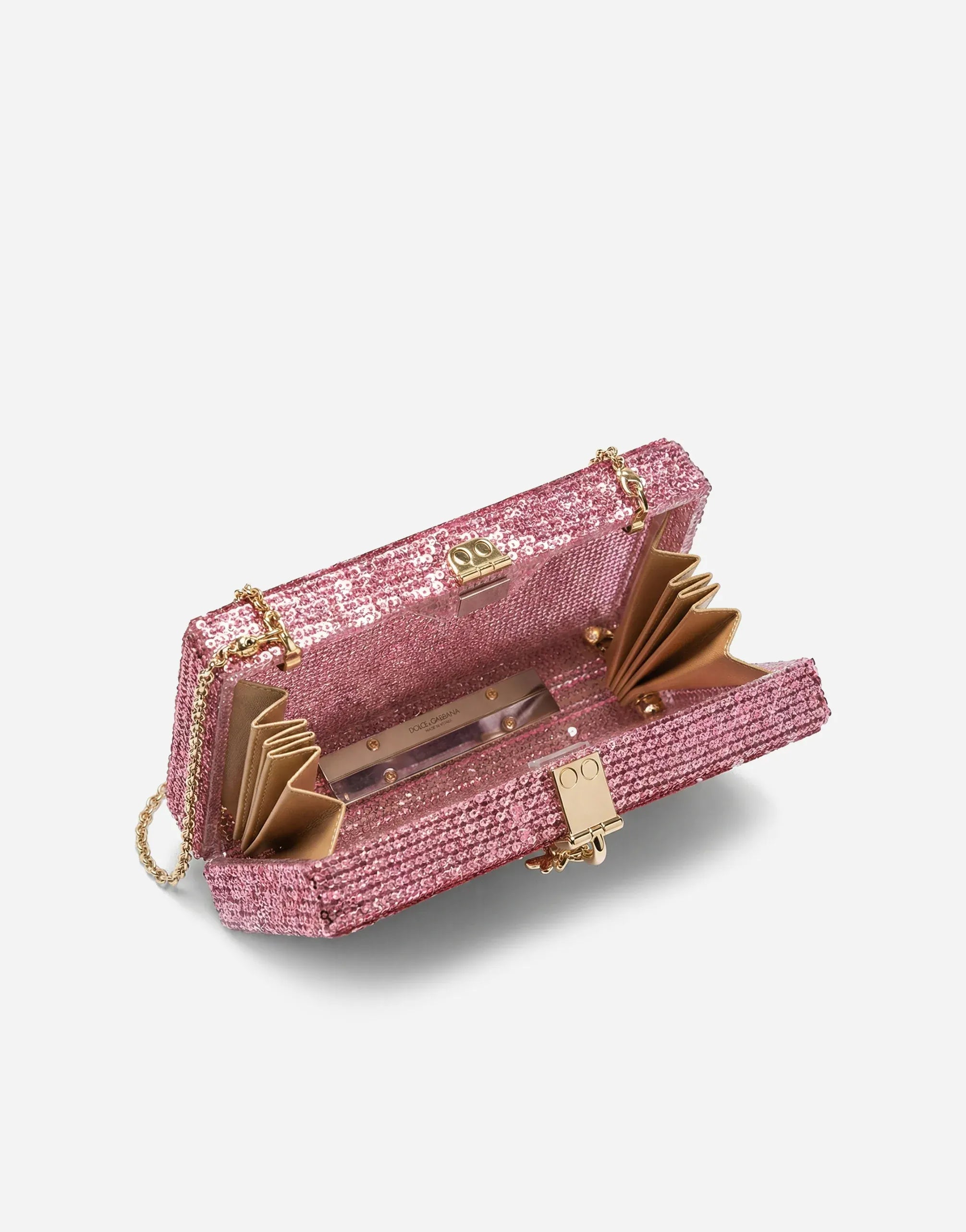 Dolce & Gabbana Pink Sequin Box Clutch