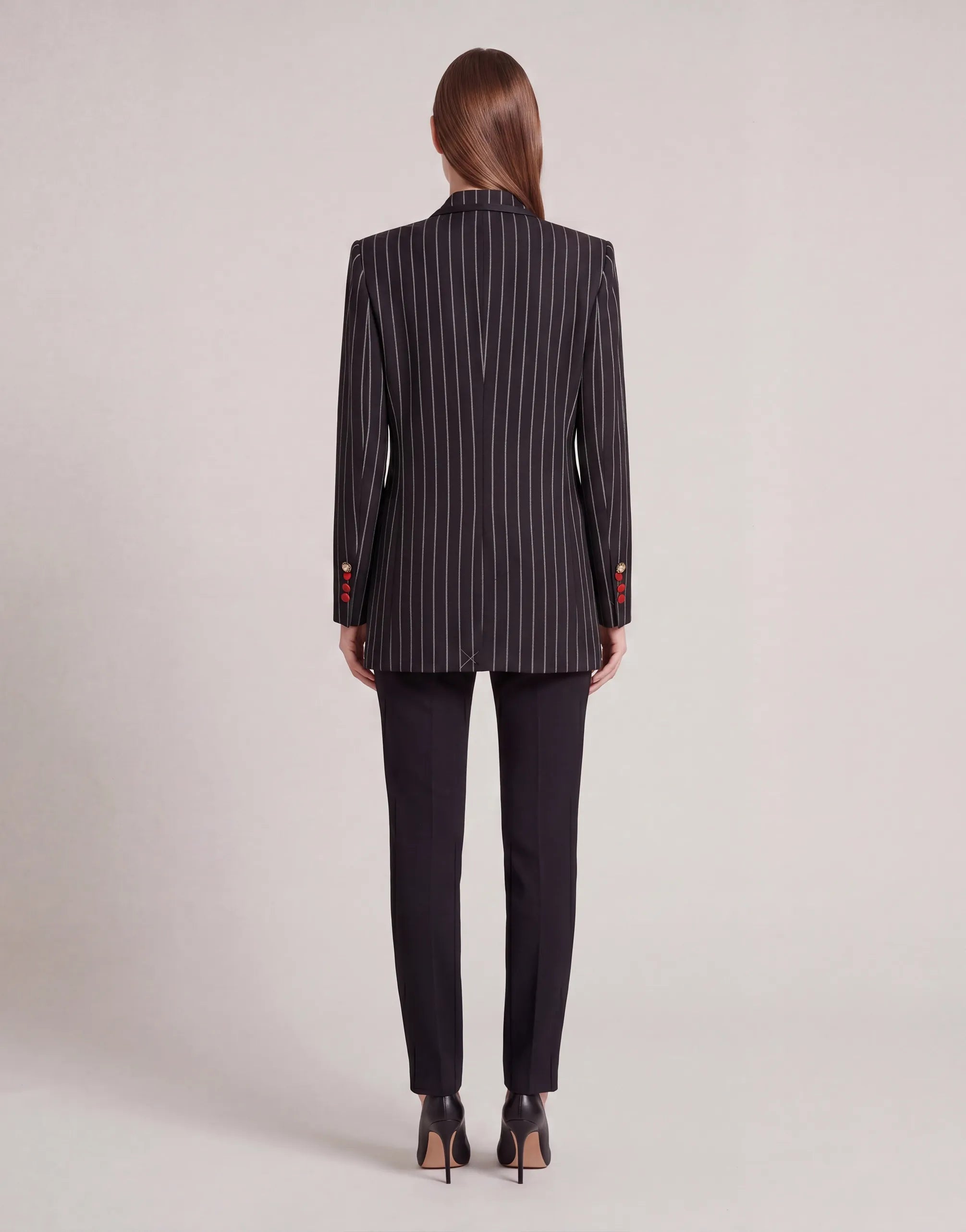 Dolce & Gabbana Pinstripe Blazer with Jewel & Bow Embellishments