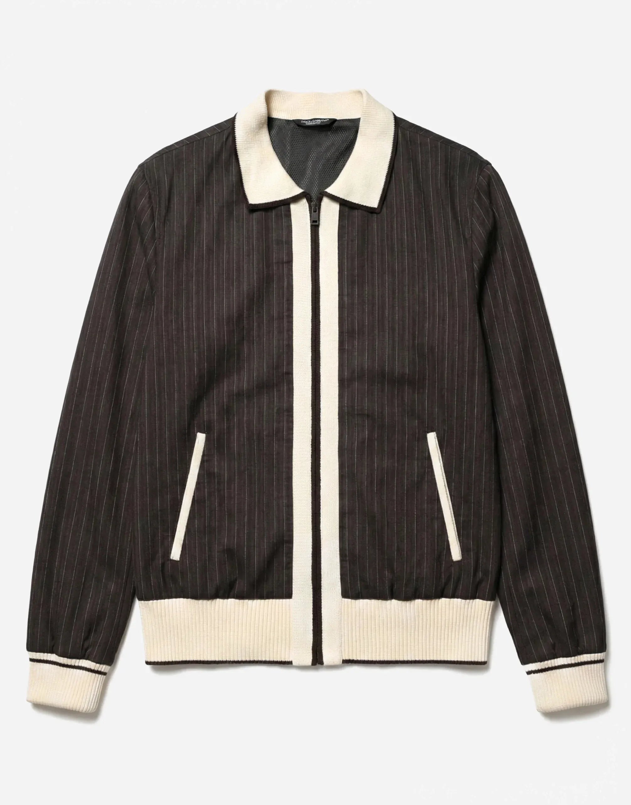 Dolce & Gabbana Pinstripe Cotton-Blend Bomber Jacket