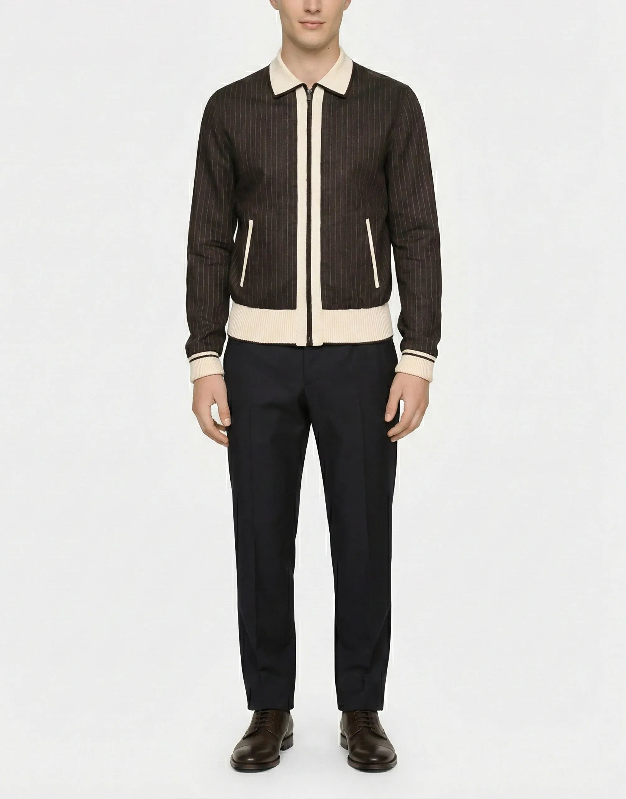 Dolce & Gabbana Pinstripe Cotton-Blend Bomber Jacket