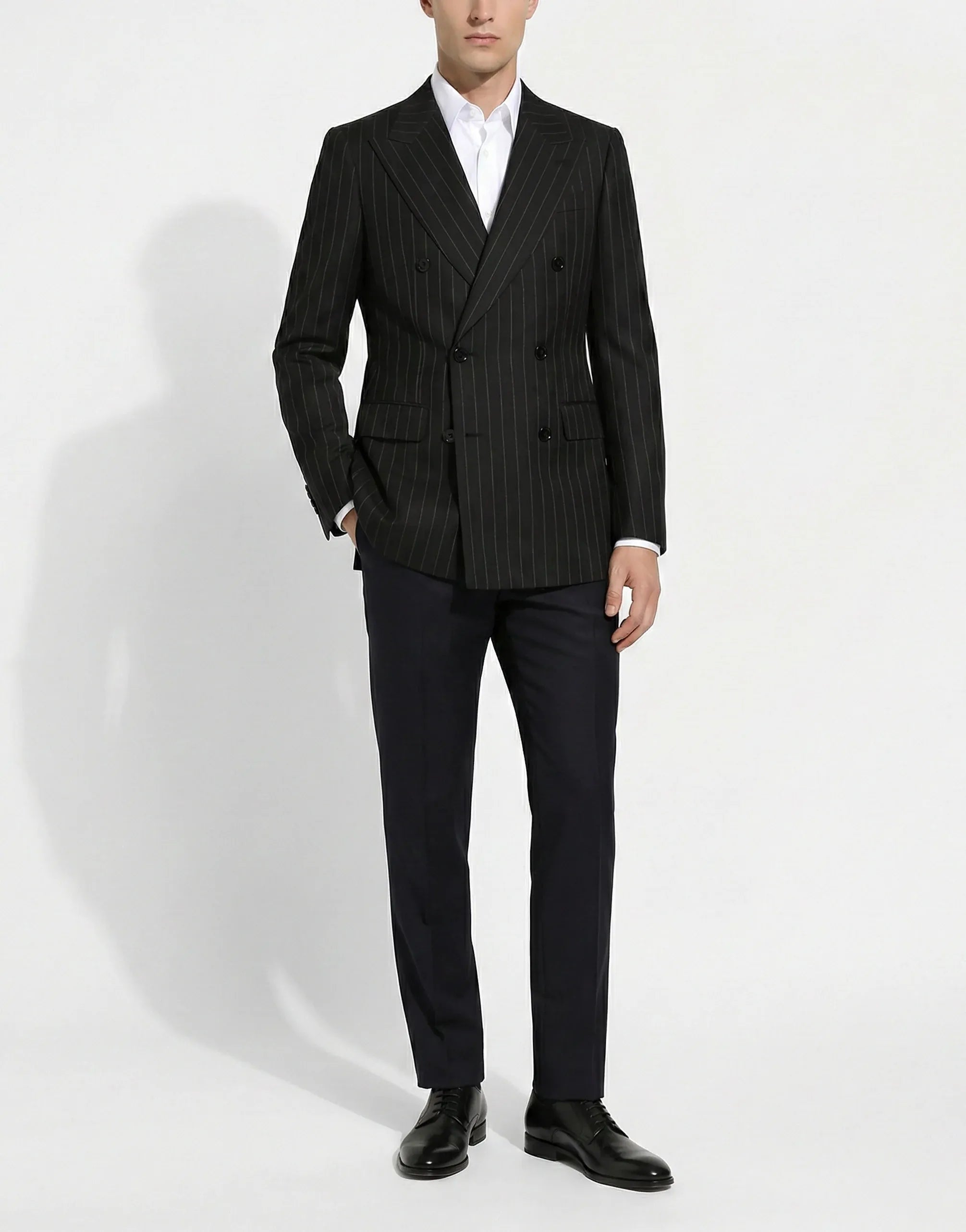 Dolce & Gabbana Pinstripe Double-Breasted Virgin Wool Blazer
