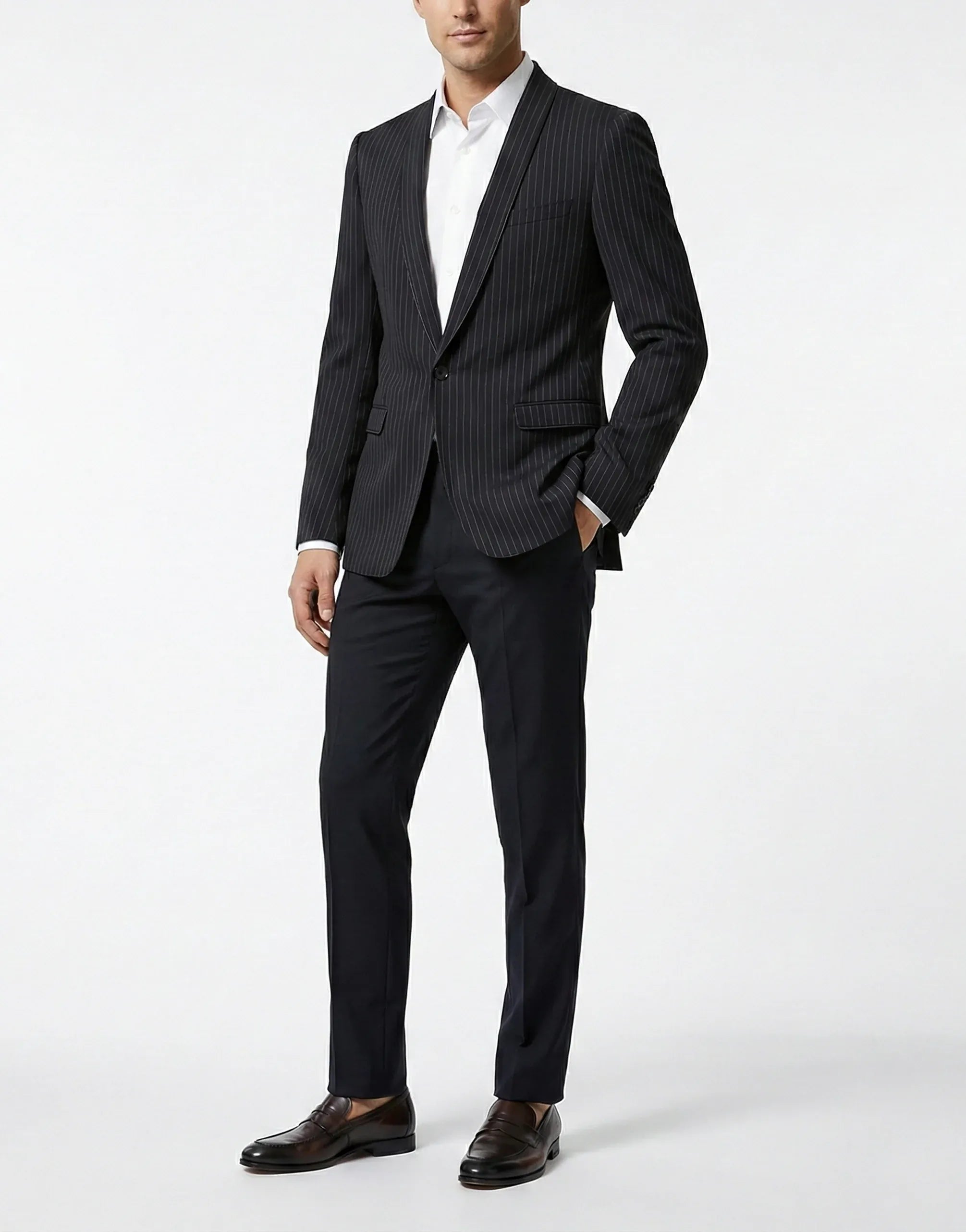 Dolce & Gabbana Pinstripe Stretch Cotton Blazer