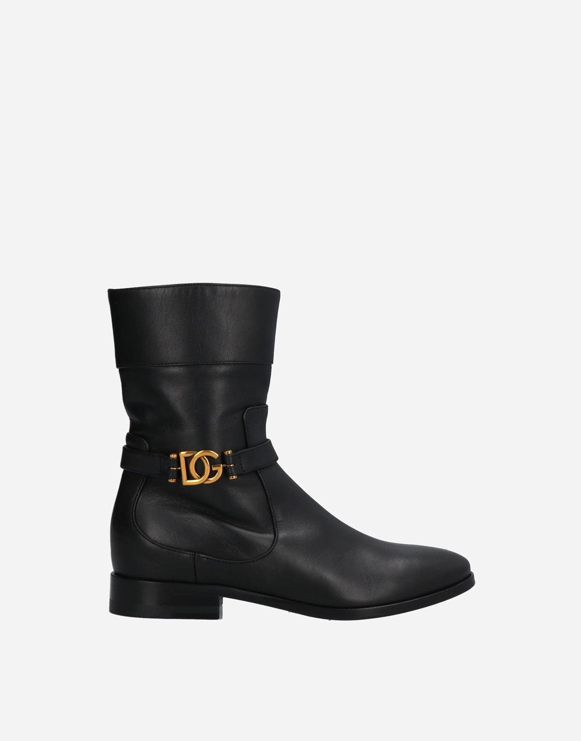 Dolce & Gabbana Plaque Logo Ankle Boots