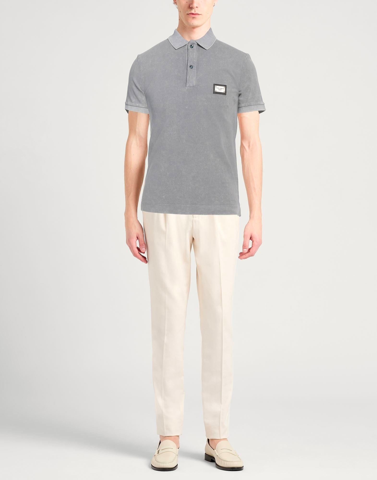 Dolce & Gabbana Plaque-Logo Cotton Polo Shirt