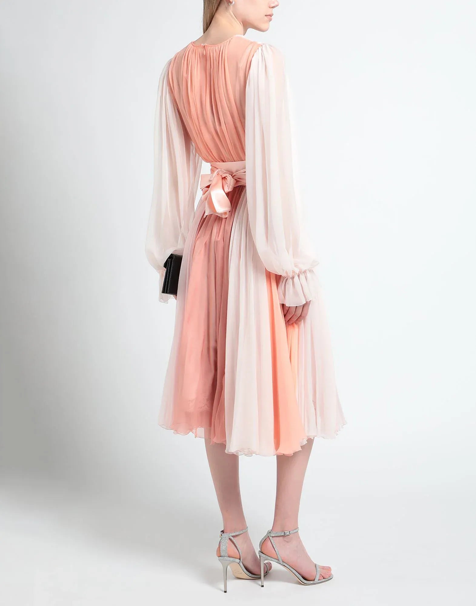 Dolce & Gabbana Pleated Silk Midi Dress