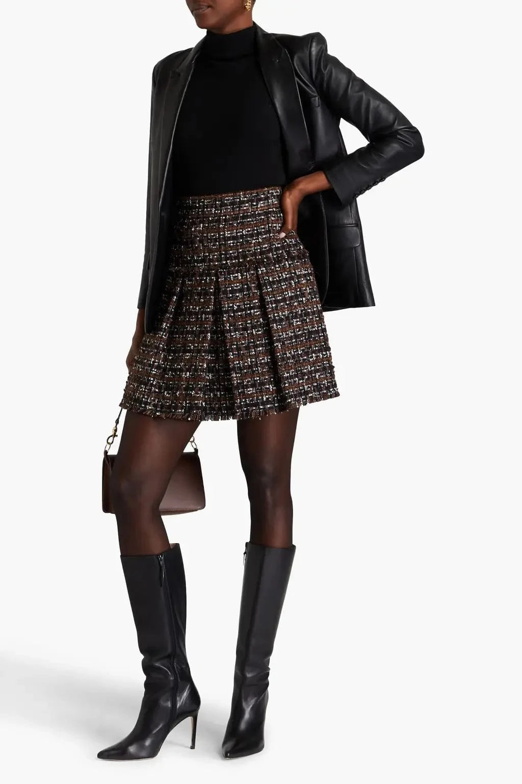 Dolce & Gabbana Pleated Tweed Mini Skirt
