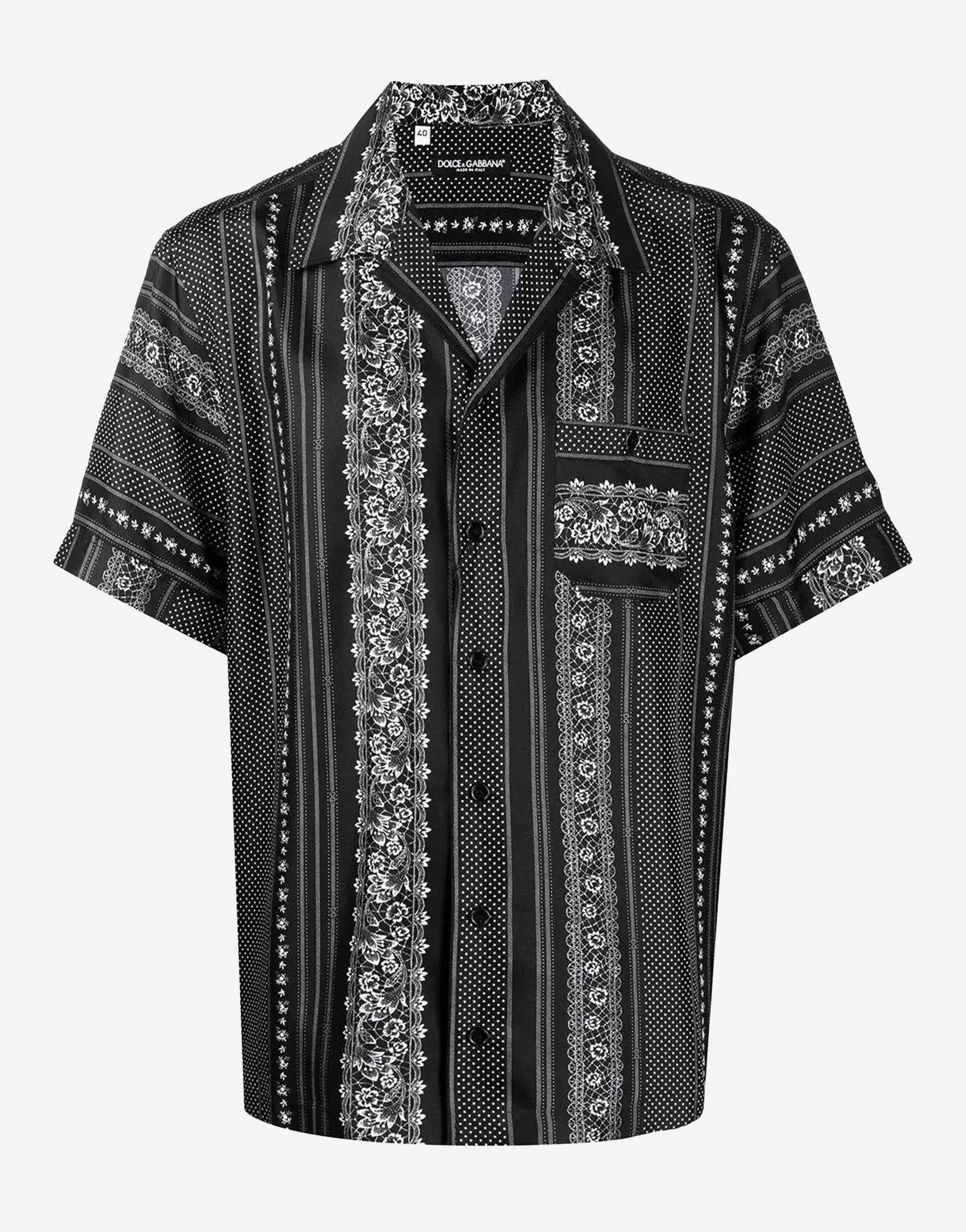 Dolce & Gabbana Polka Dot And Striped Silk Shirt