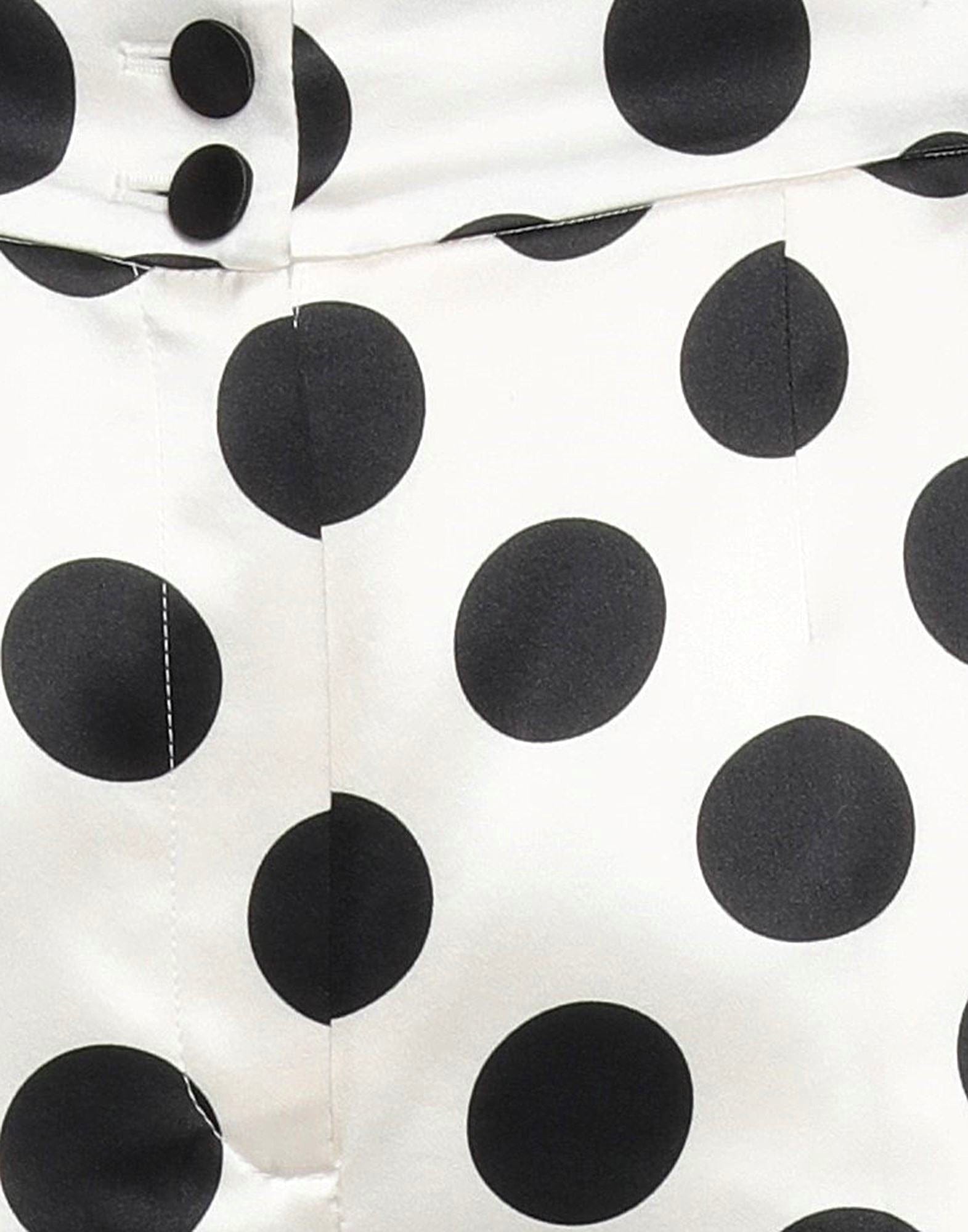 Dolce & Gabbana Polka-Dot Capri Brocade Hem Pants