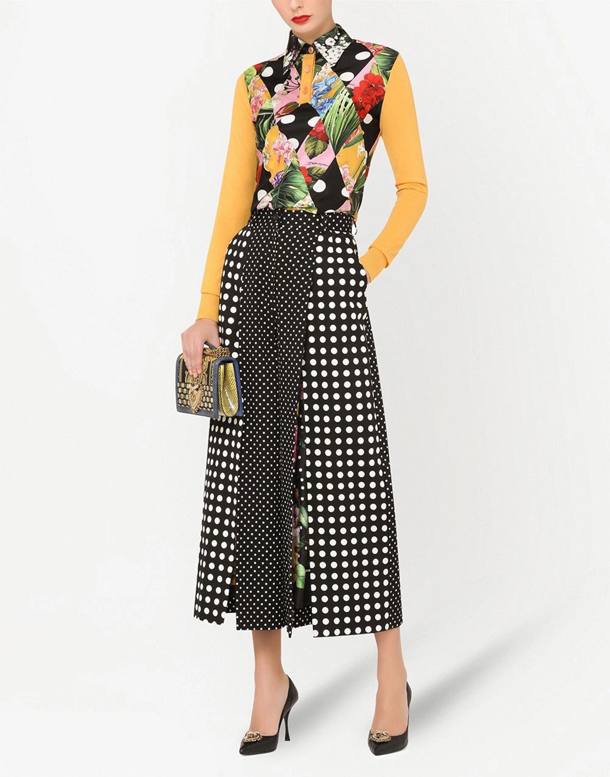 Dolce & Gabbana Polka-Dot Cropped Pants