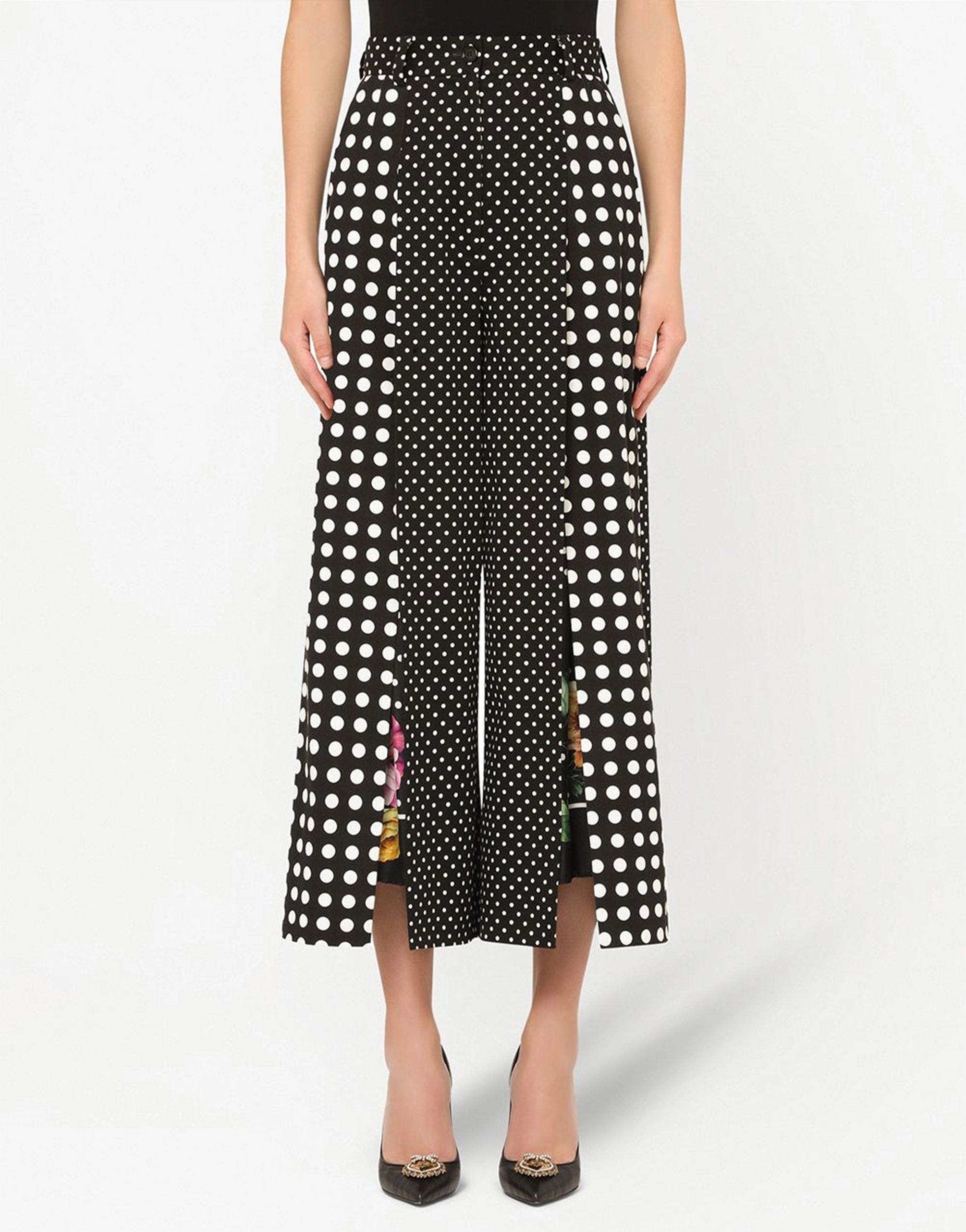 Dolce & Gabbana Multicolor Polka Dots High Waist Pants
