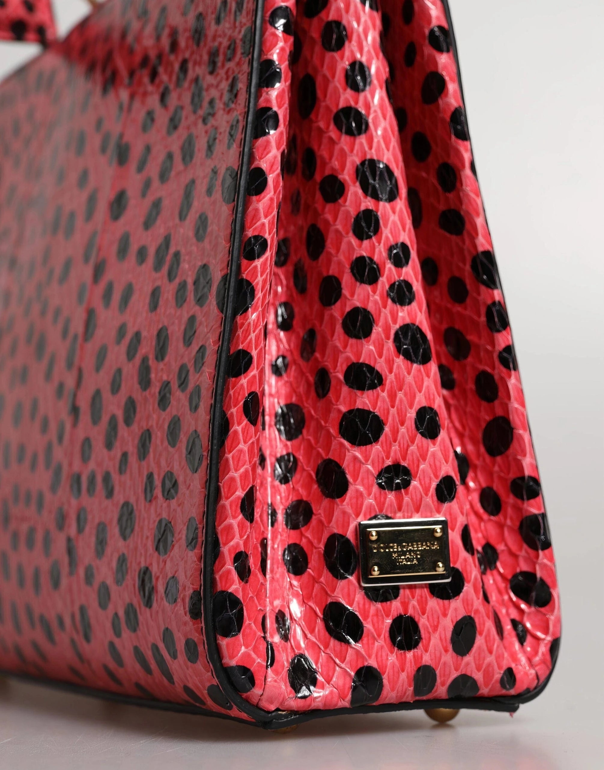 Dolce & Gabbana Polka-Dot Exotic Leather Tote Bag