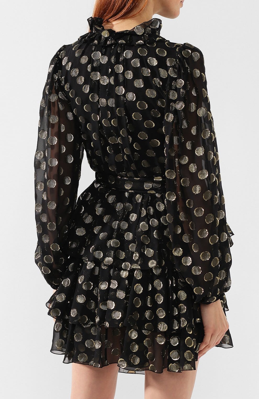 Dolce & Gabbana Polka-Dot Fil Coupé Silk-Blend Chiffon Minidress