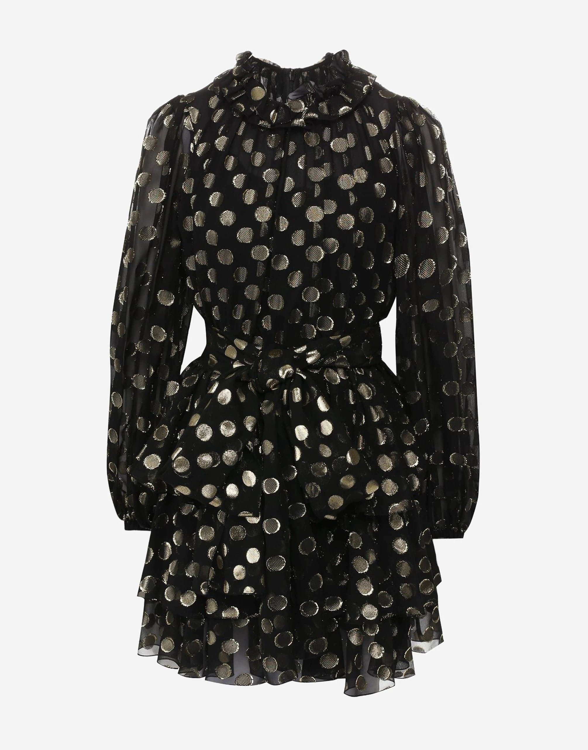 Dolce & Gabbana Polka-Dot Fil Coupé Silk-Blend Chiffon Minidress