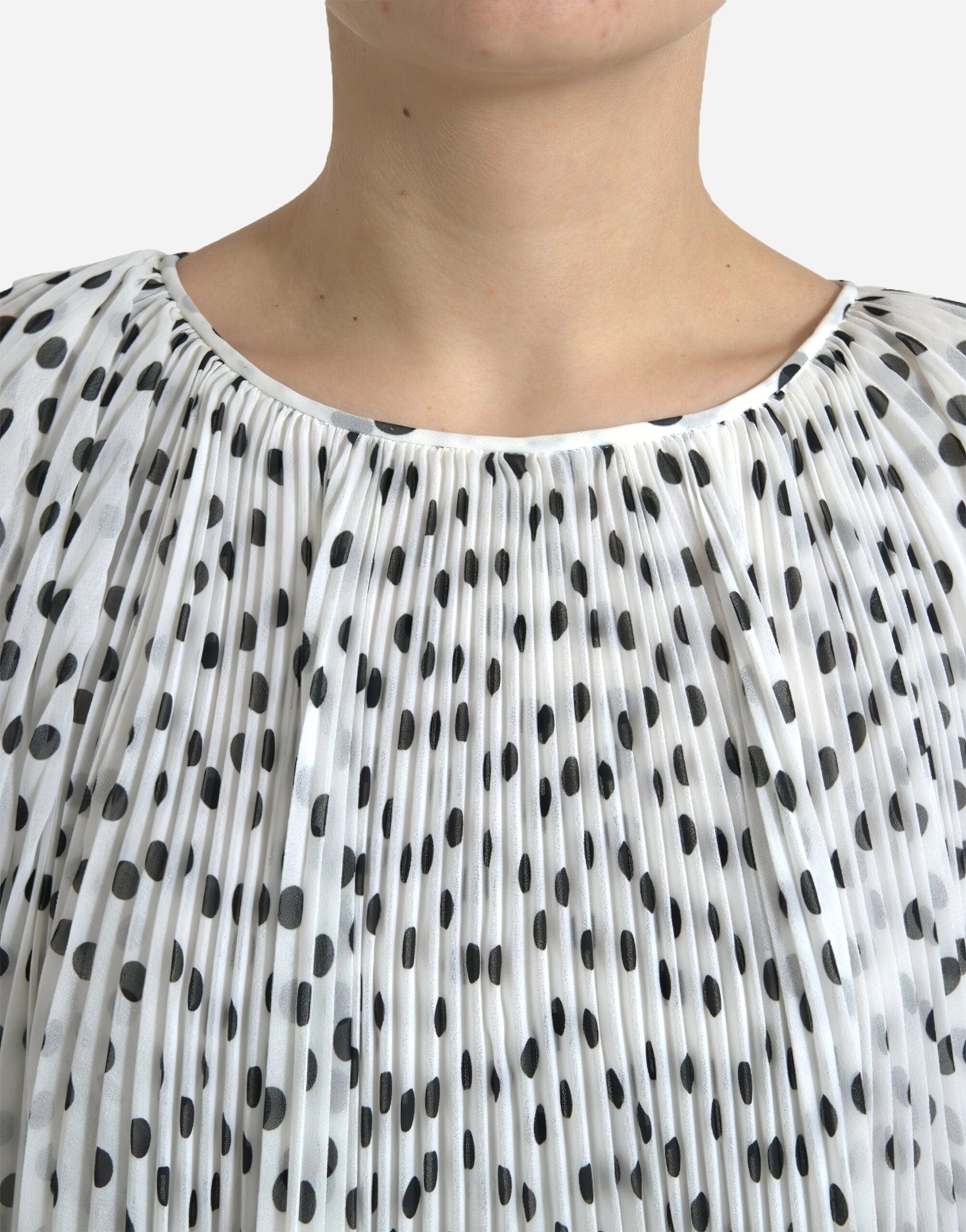 Dolce & Gabbana Polka Dot Pleated Maxi Dress