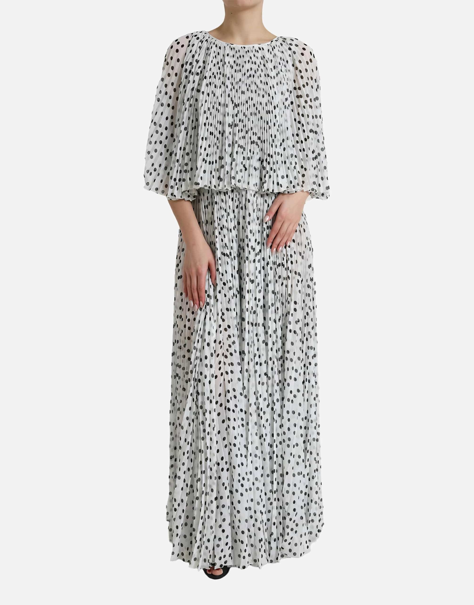 Dolce & Gabbana Polka Dot Pleated Maxi Dress
