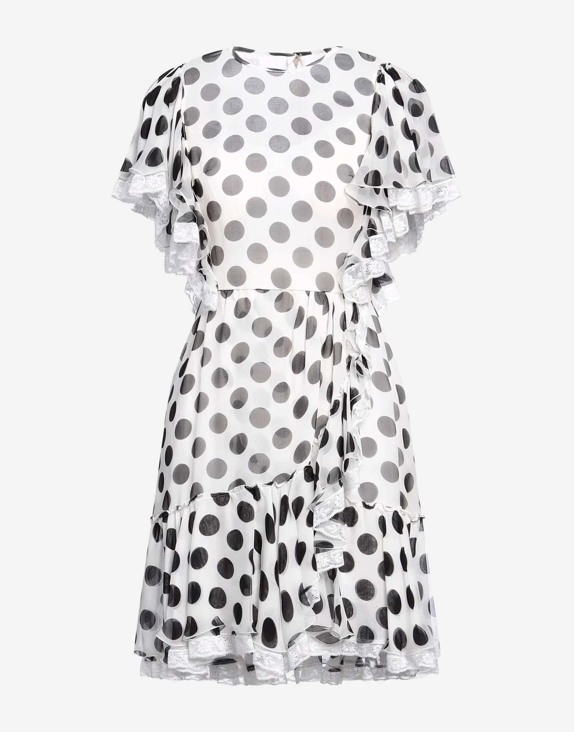 Dolce & Gabbana Polka-Dot Print Ruffle Mini Dress