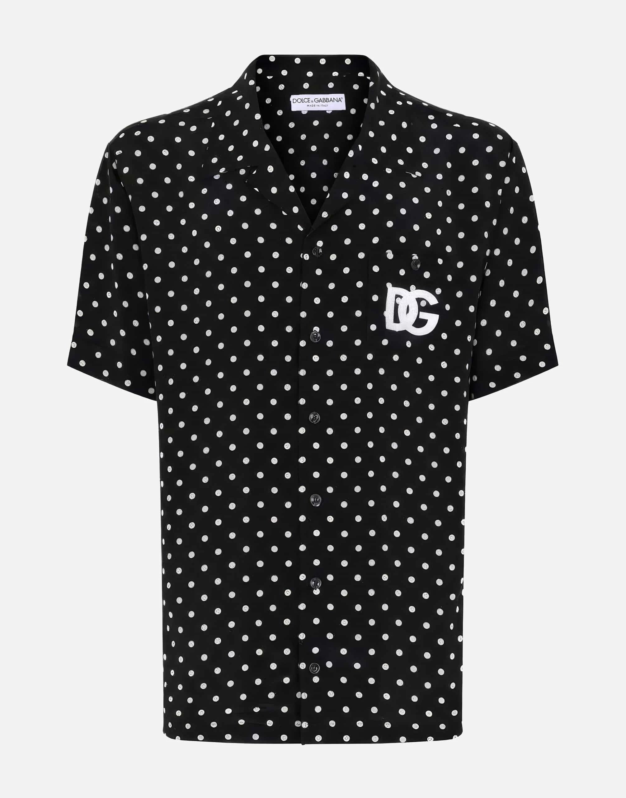 Dolce & Gabbana Polka-Dot Print Silk Shirt