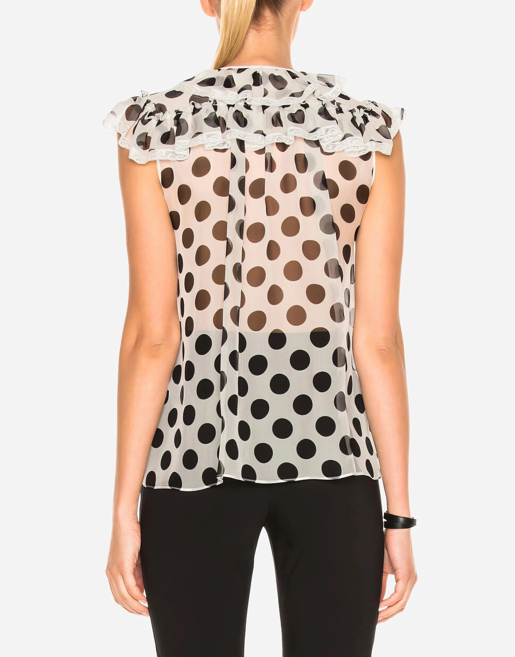 Dolce & Gabbana Polka-Dot Print Sleeveless Blouse