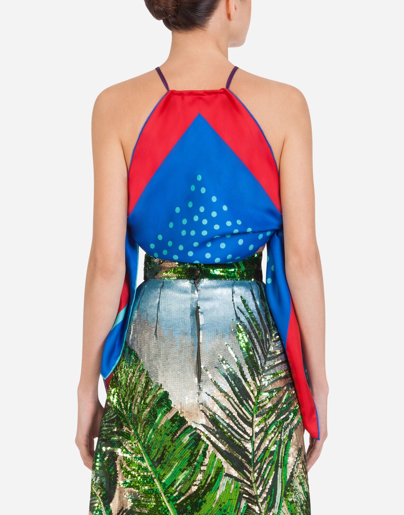 Dolce & Gabbana Polka-Dot Print Twill Silk Top