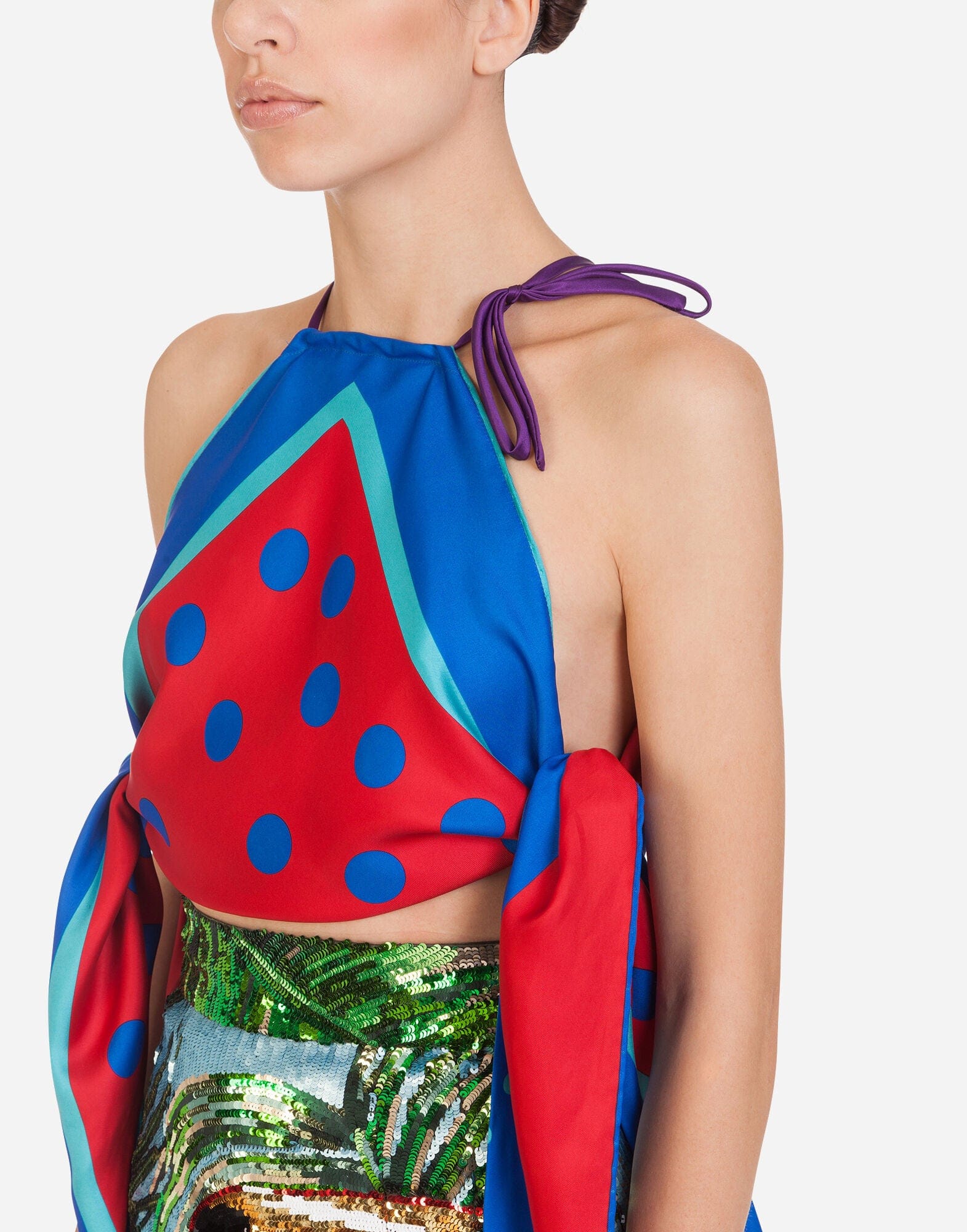 Dolce & Gabbana Polka-Dot Print Twill Silk Top