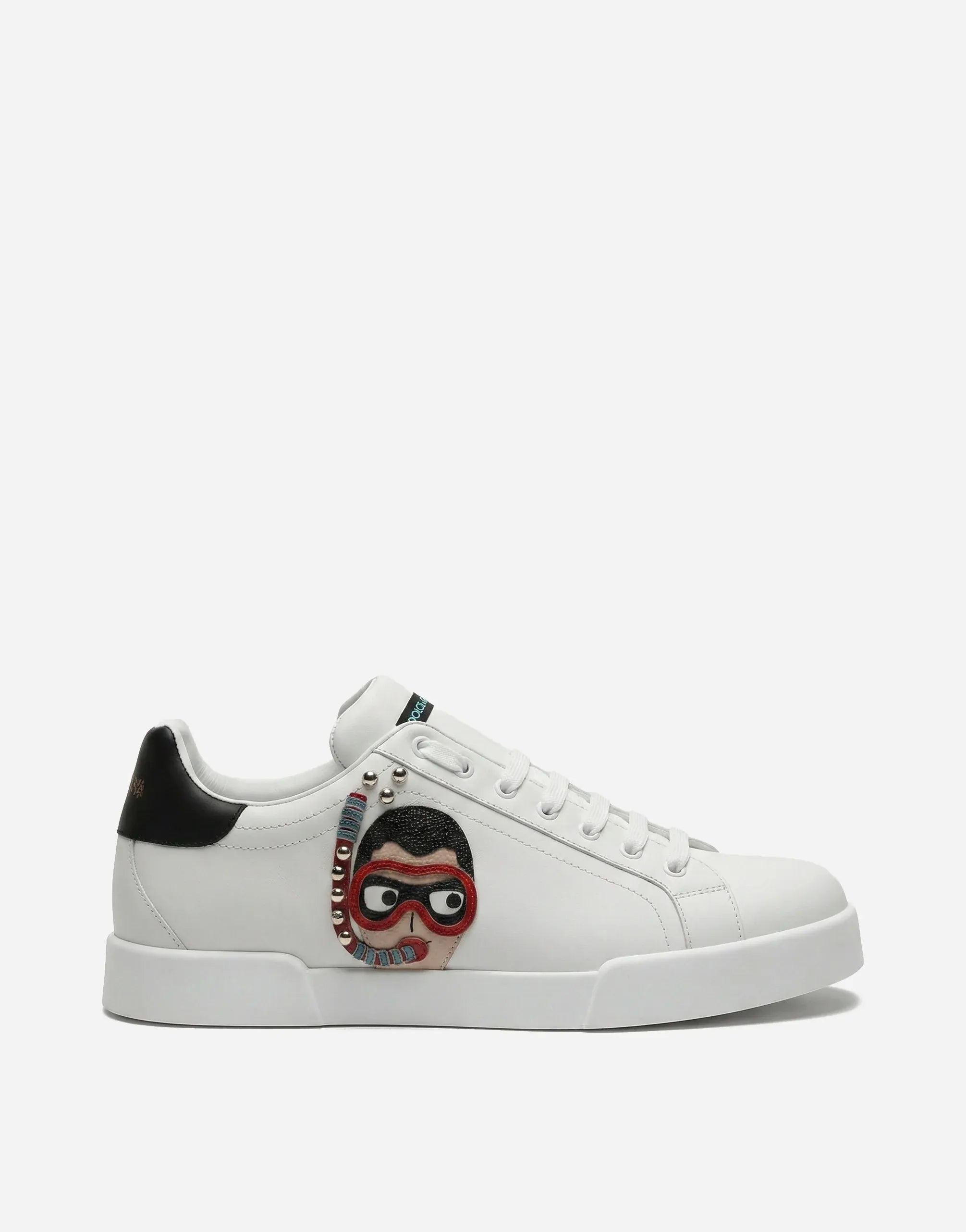 Dolce & Gabbana Portofino Designers Patch Leather Sneakers