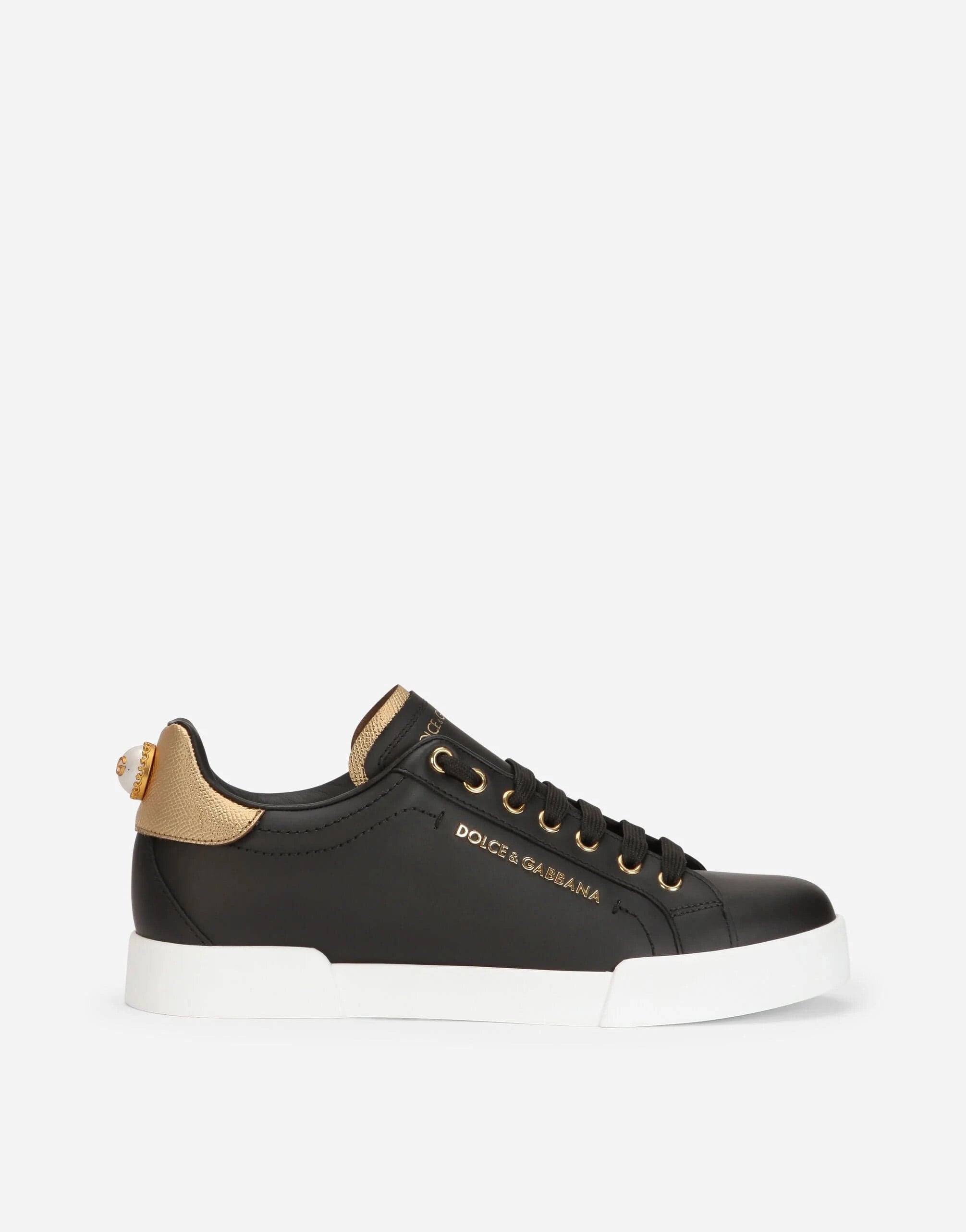 Dolce & Gabbana Portofino Pearl-Embellished Sneakers