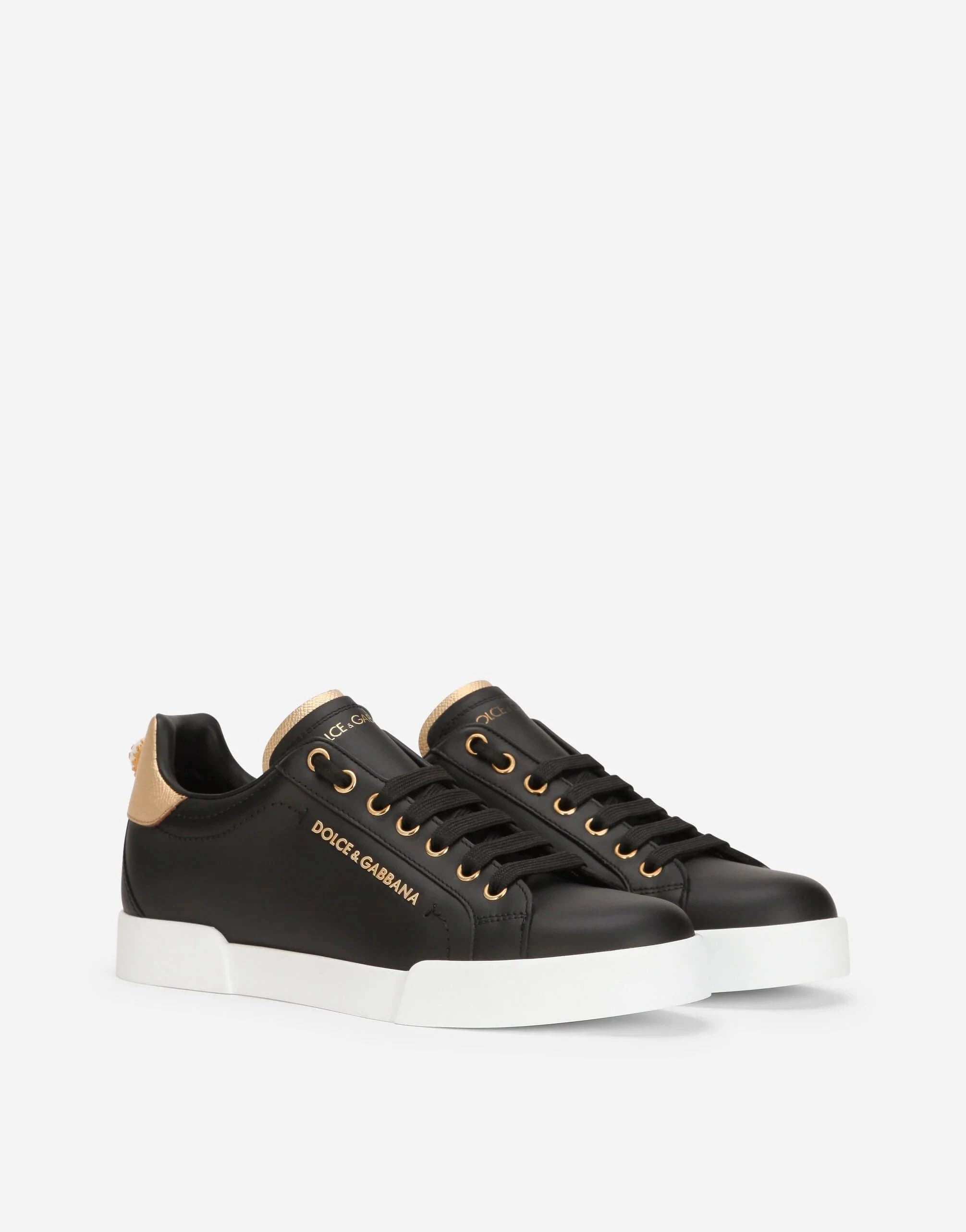 Dolce & Gabbana Portofino Pearl-Embellished Sneakers