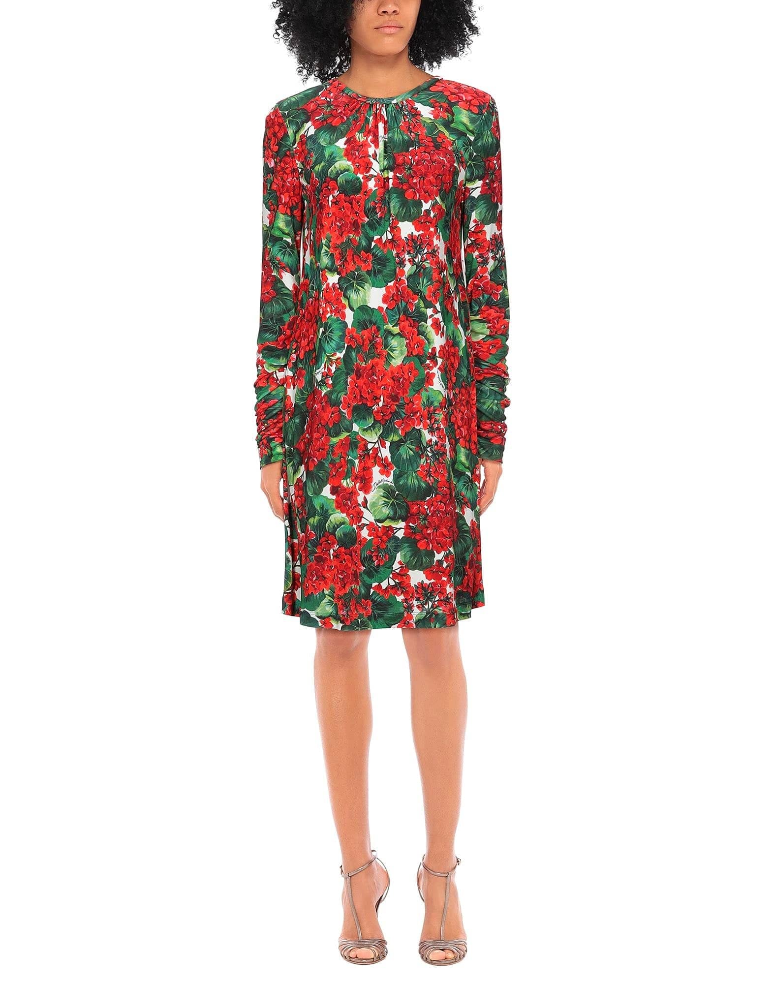Dolce & Gabbana Portofino-Print Long-Sleeve Midi Dress