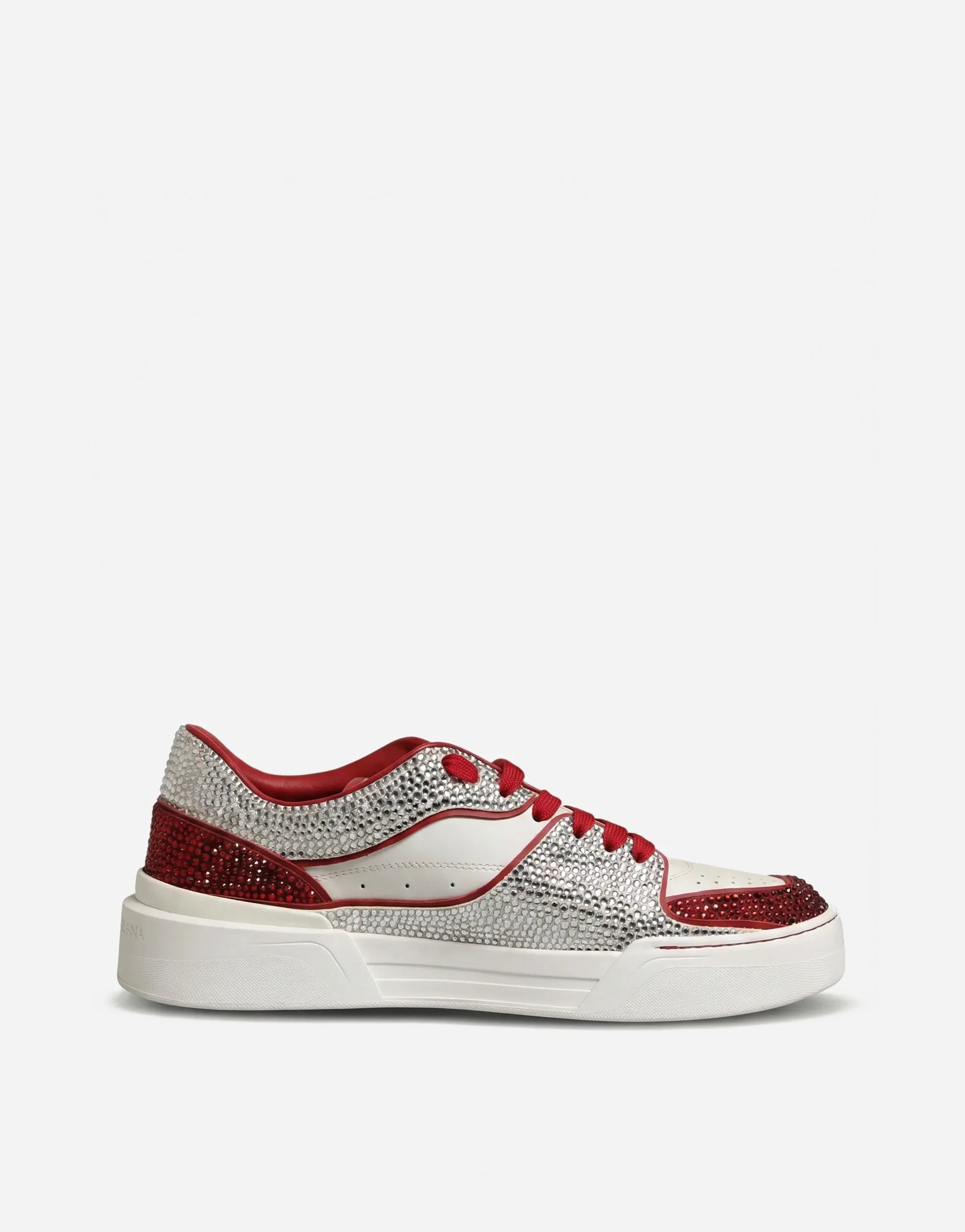 Dolce & Gabbana Portofino Rhinestone-Embellished Leather Sneakers