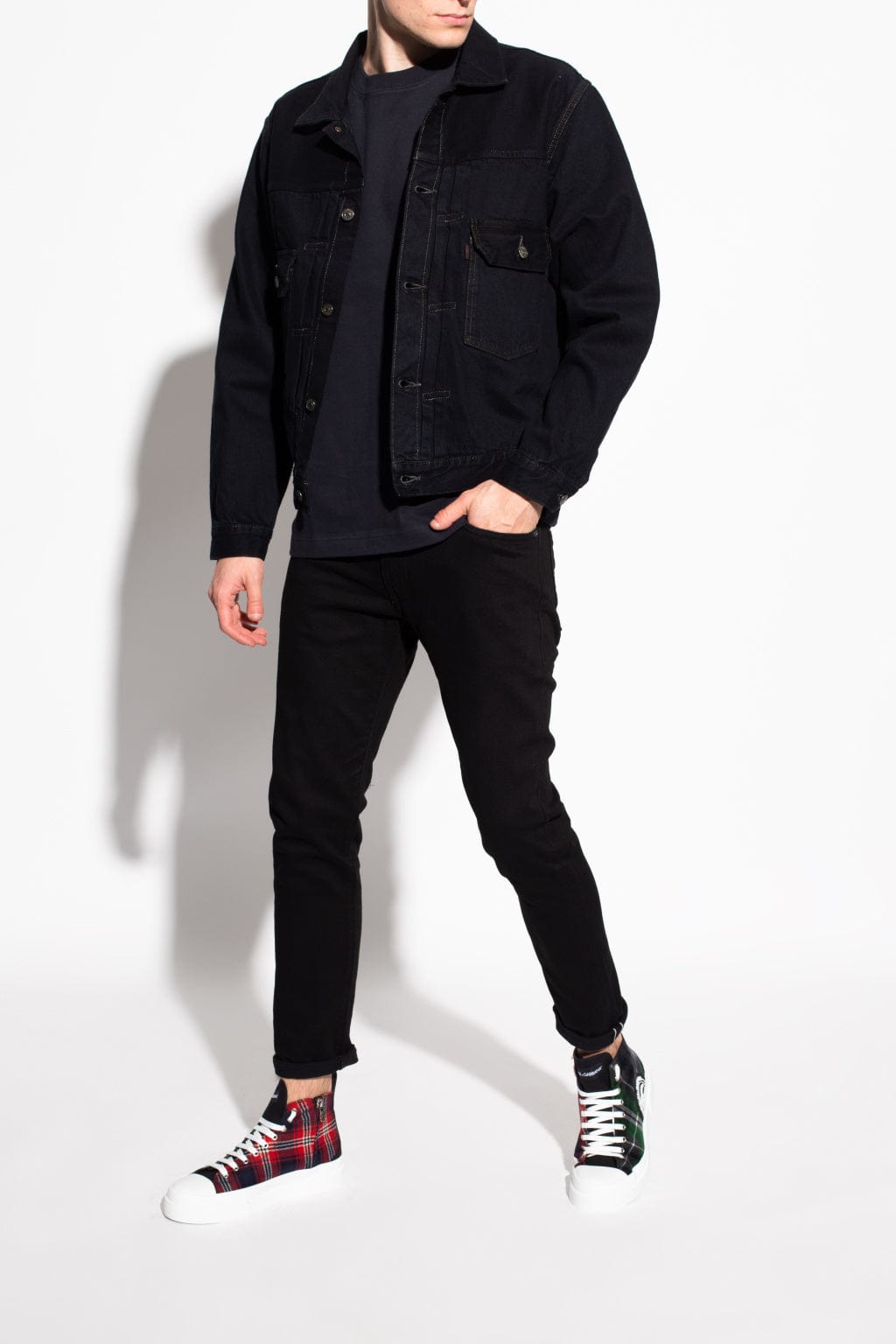 Dolce & Gabbana Portofino Tartan-Print Sneakers