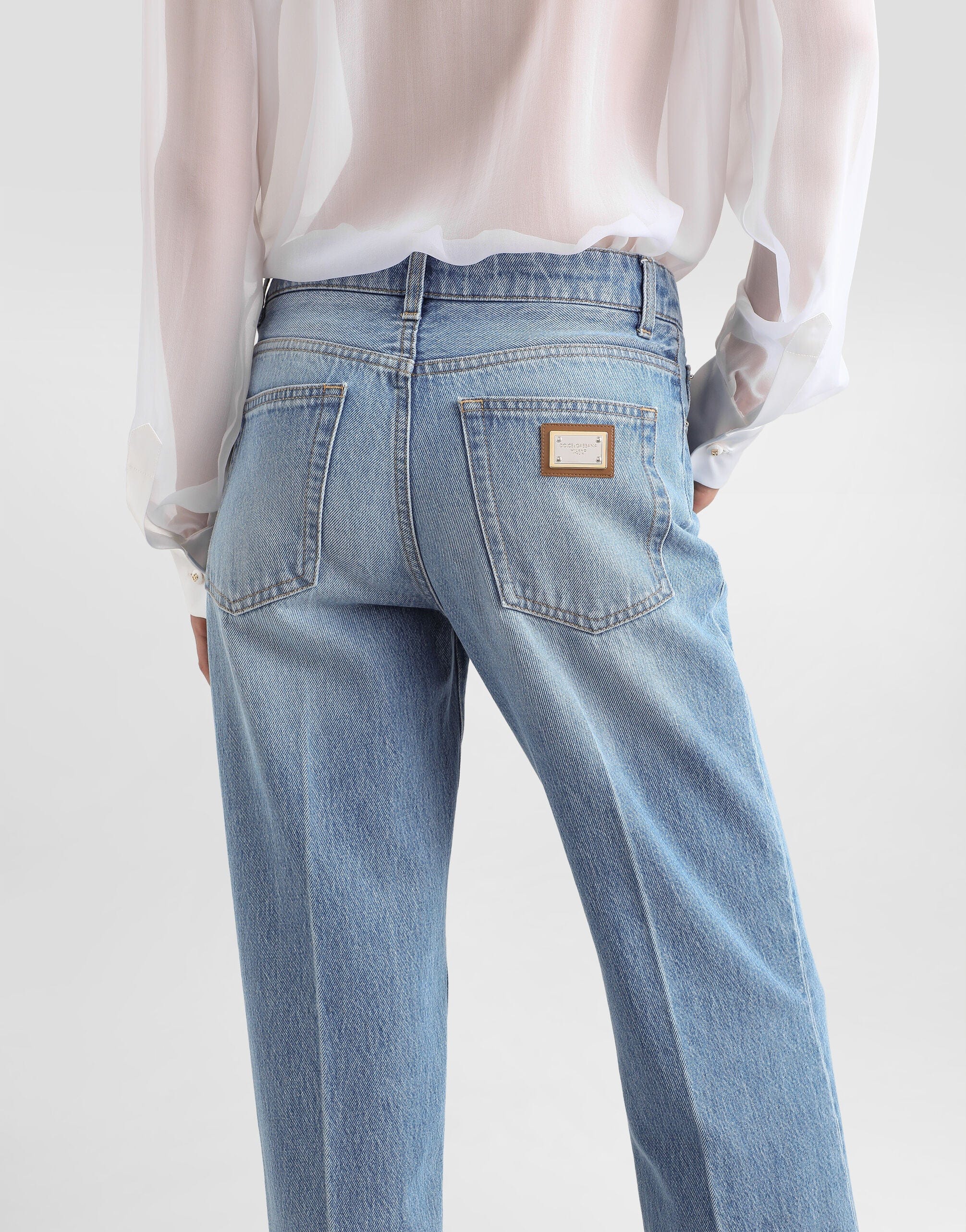 Dolce & Gabbana Pressed Pleat Loose Denim Jeans