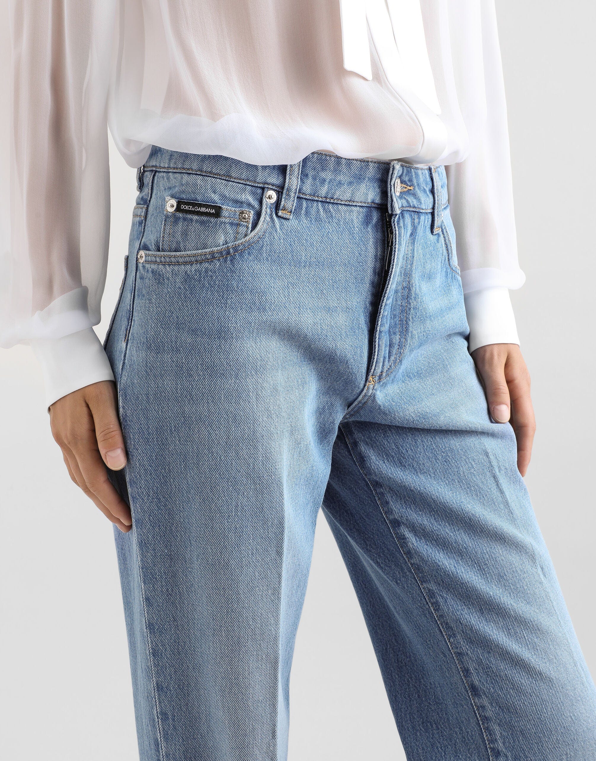 Dolce & Gabbana Pressed Pleat Loose Denim Jeans