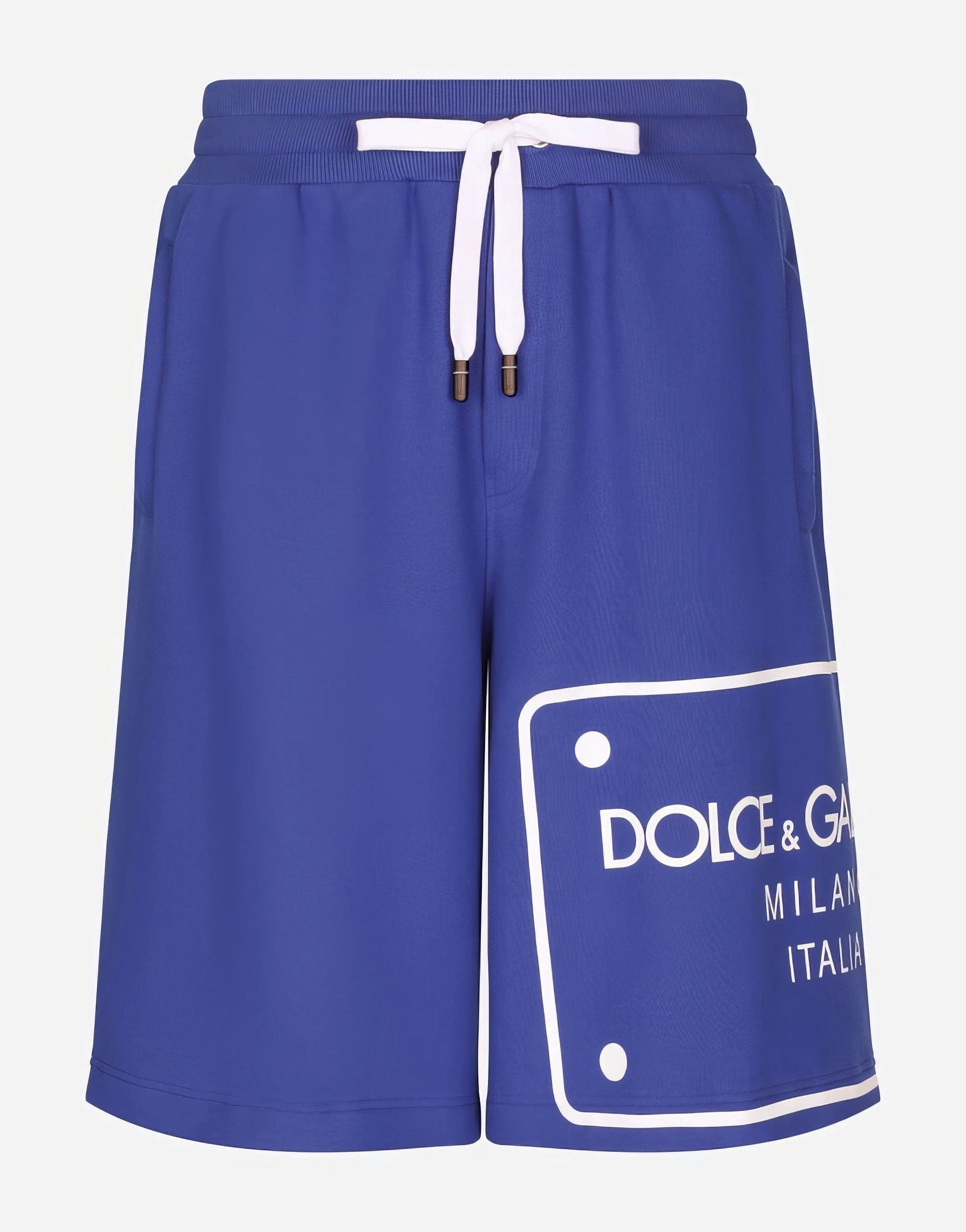 Dolce & Gabbana Printed Logo Tag Jersey Shorts