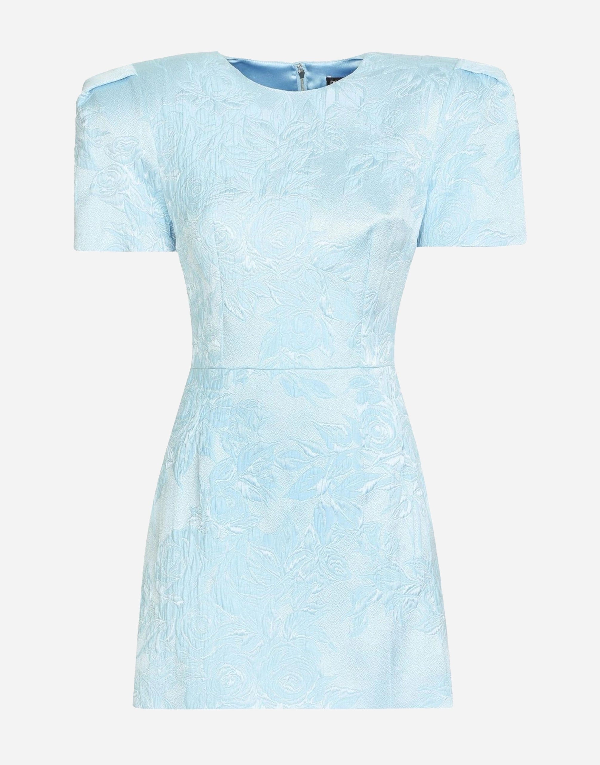 Dolce & Gabbana Puff-Sleeve Jacquard Minidress