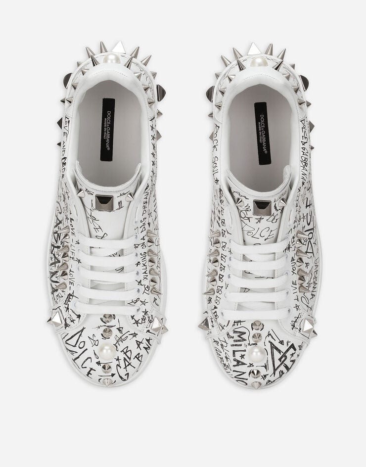 Dolce & Gabbana Punk-Rock Studded Portofino Sneakers