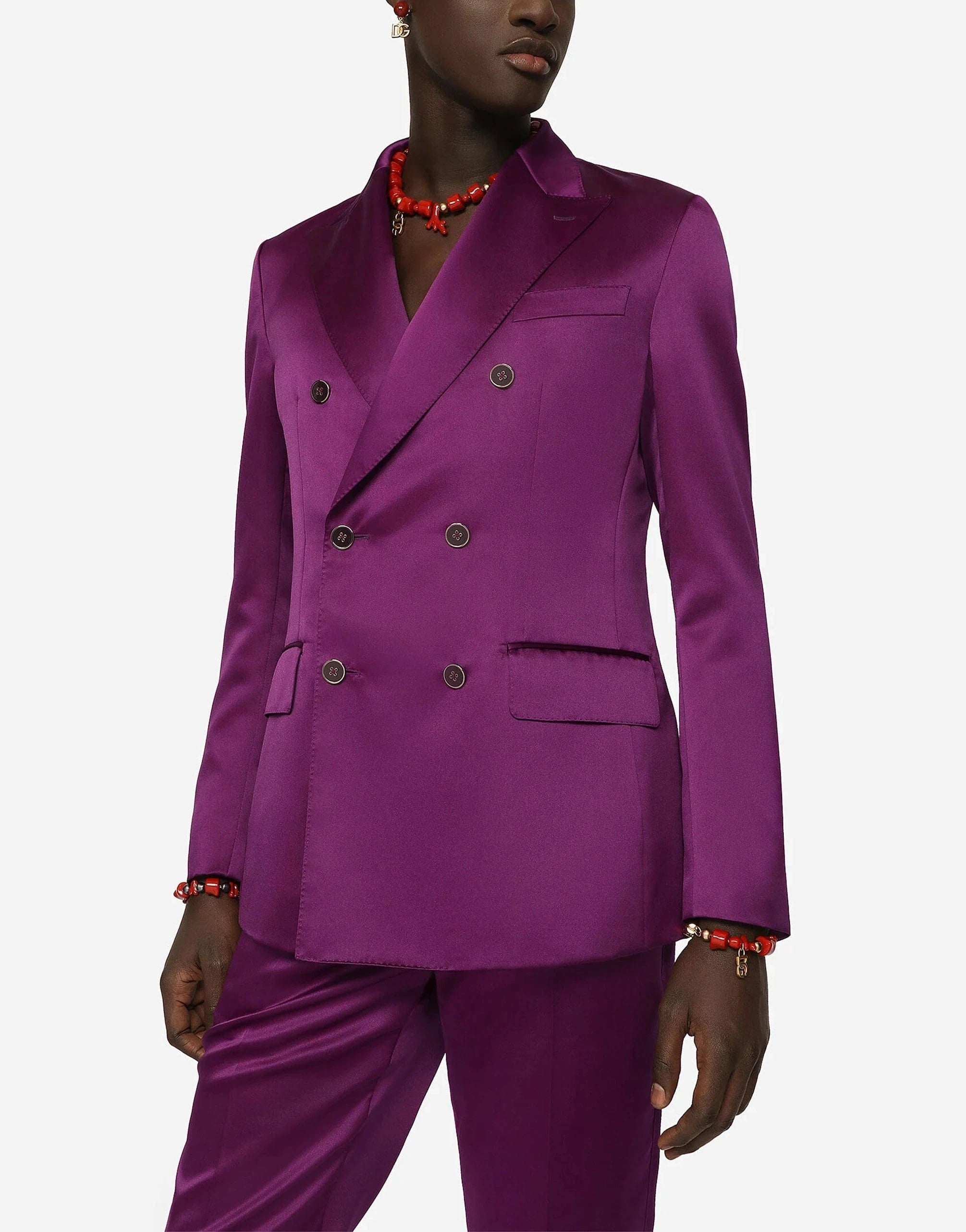 Dolce & Gabbana Purple Double-Breasted Tailored Jacket