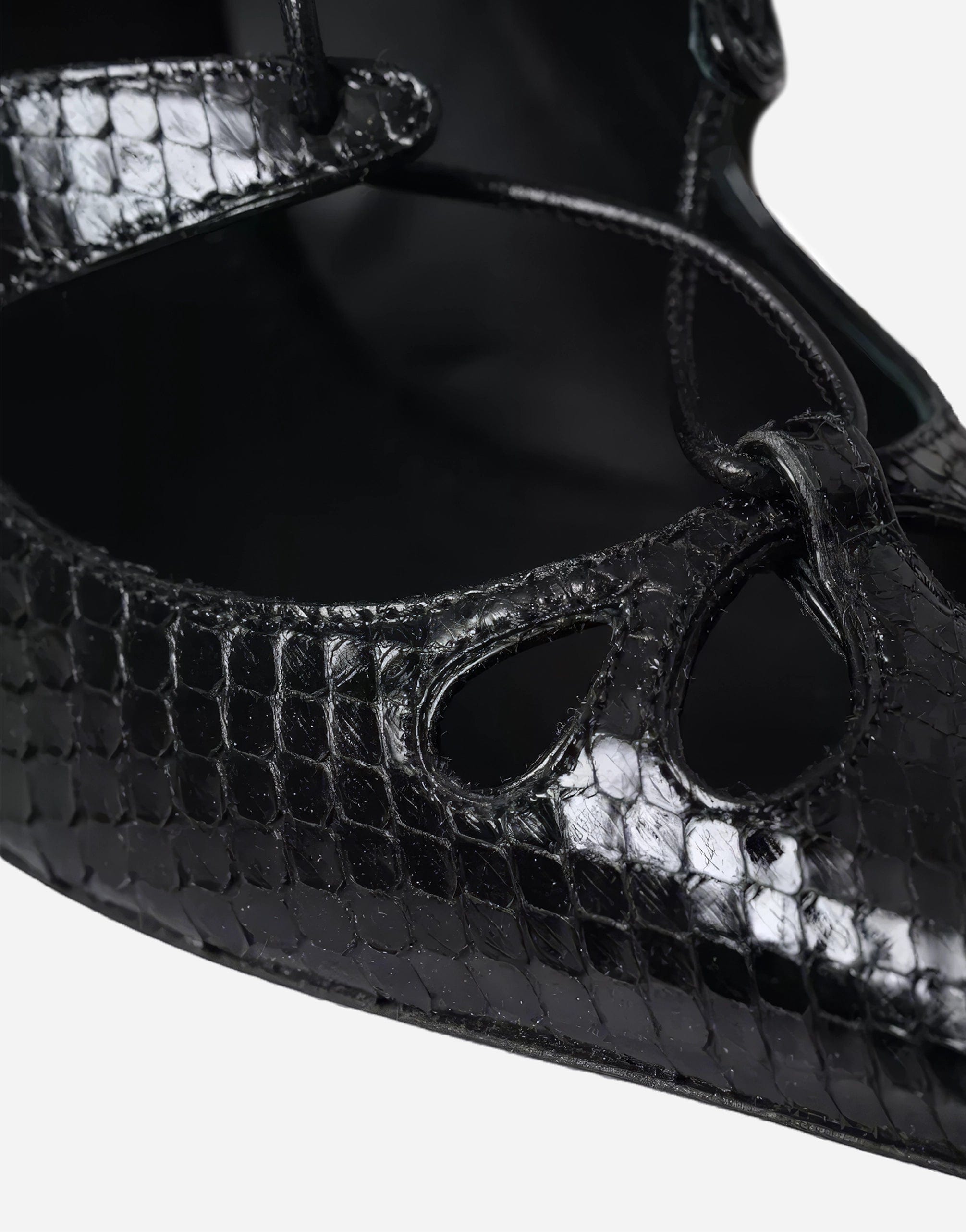 Dolce & Gabbana Python-Embossed Lace-Up Pumps