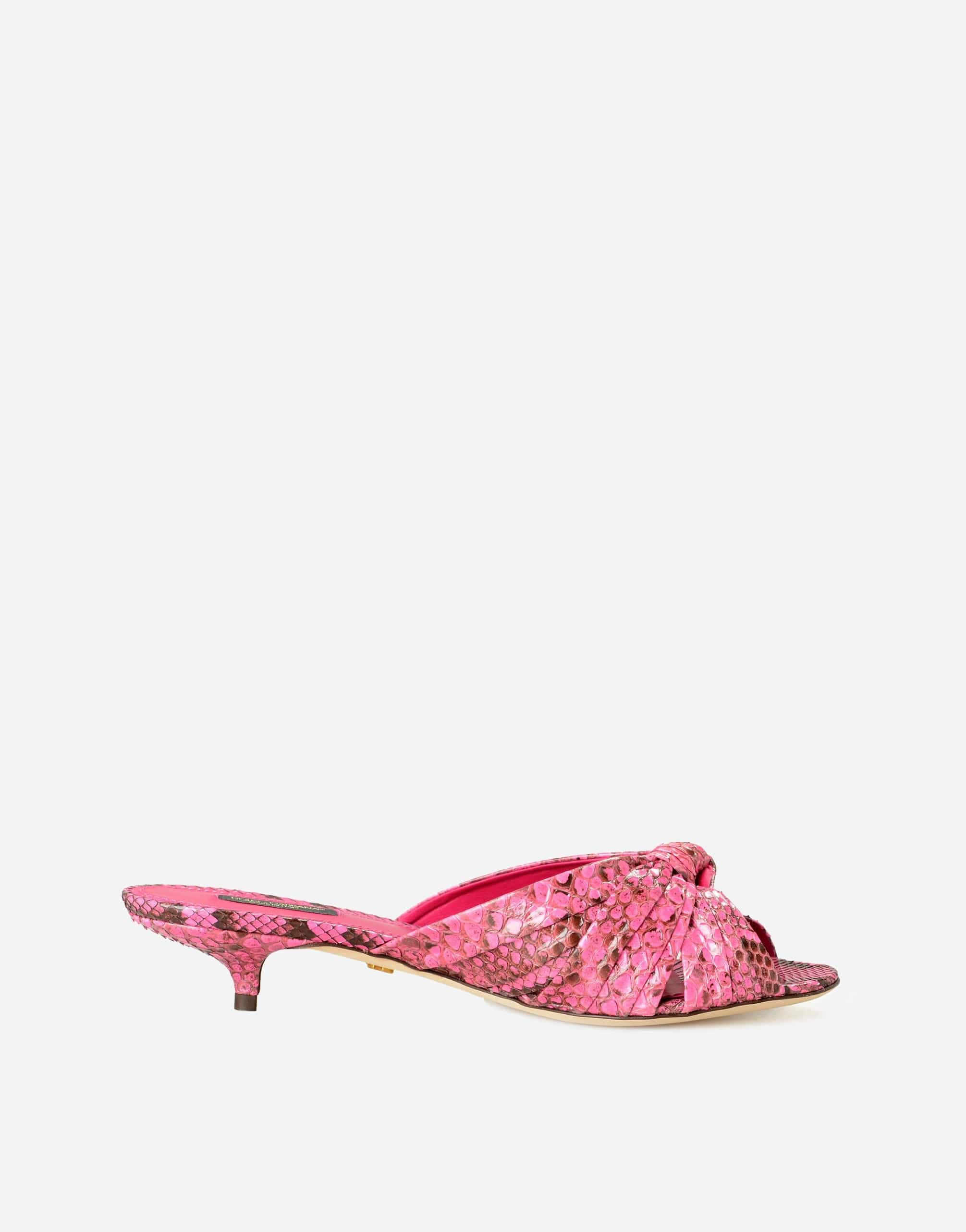 Dolce & Gabbana Python Skin Heeled Mules
