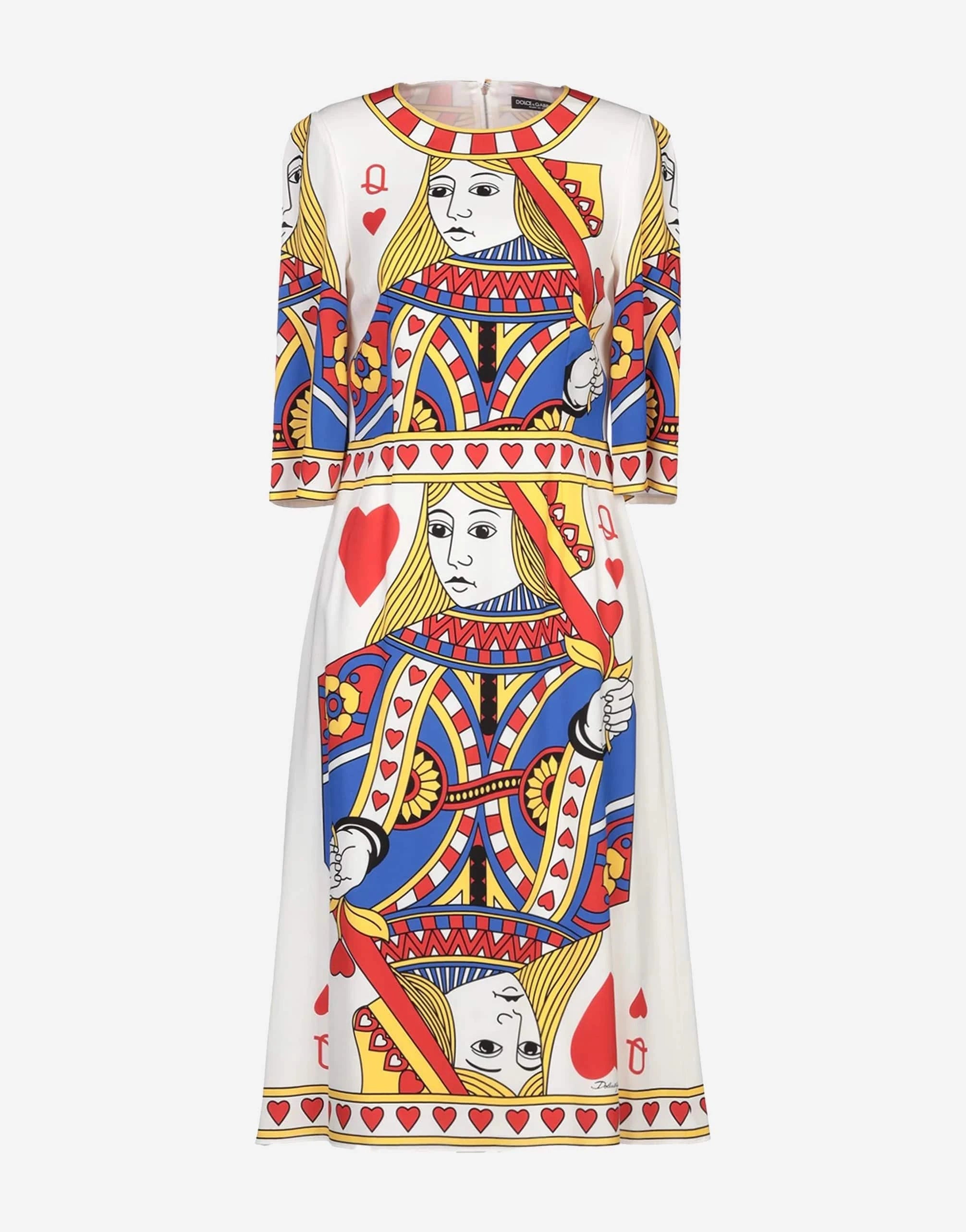 Dolce & Gabbana Queen Of Heart Silk Midi Dress