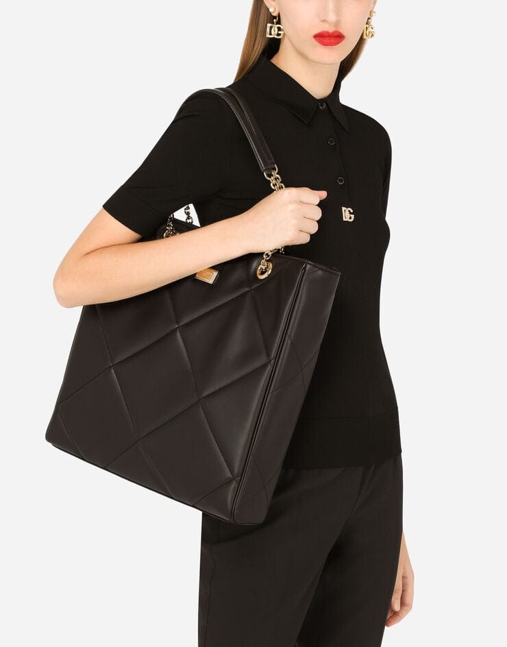 Dolce & Gabbana Quilted Leather Jungle Tote Bag