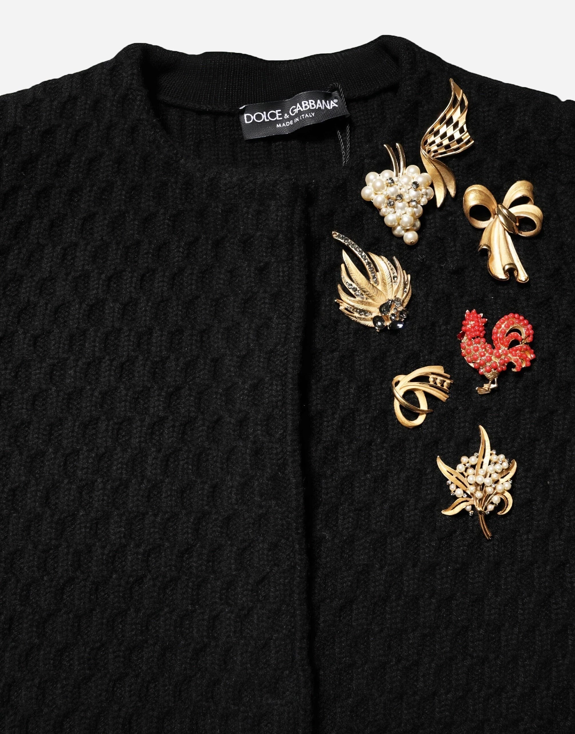 Dolce & Gabbana Quilted Pins-Embellished Cashmere Cardigan