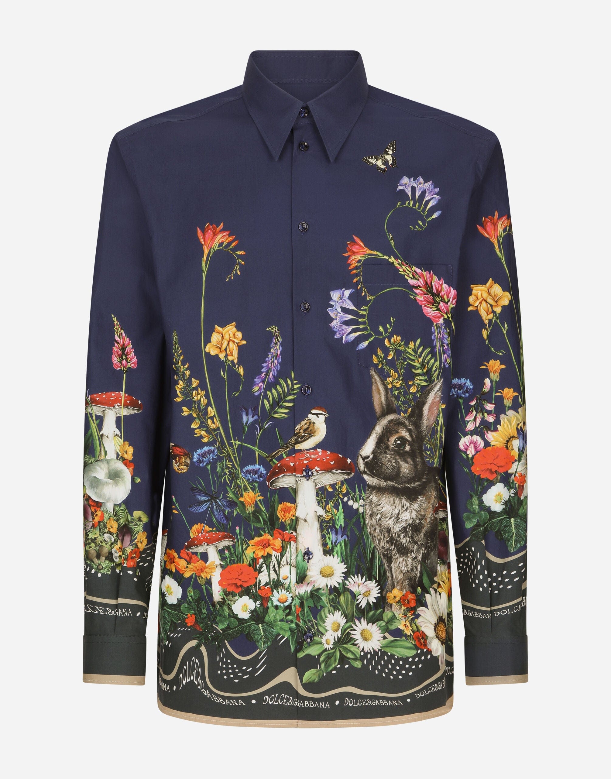 Dolce & Gabbana Rabbit-Print Hawaiian Shirt