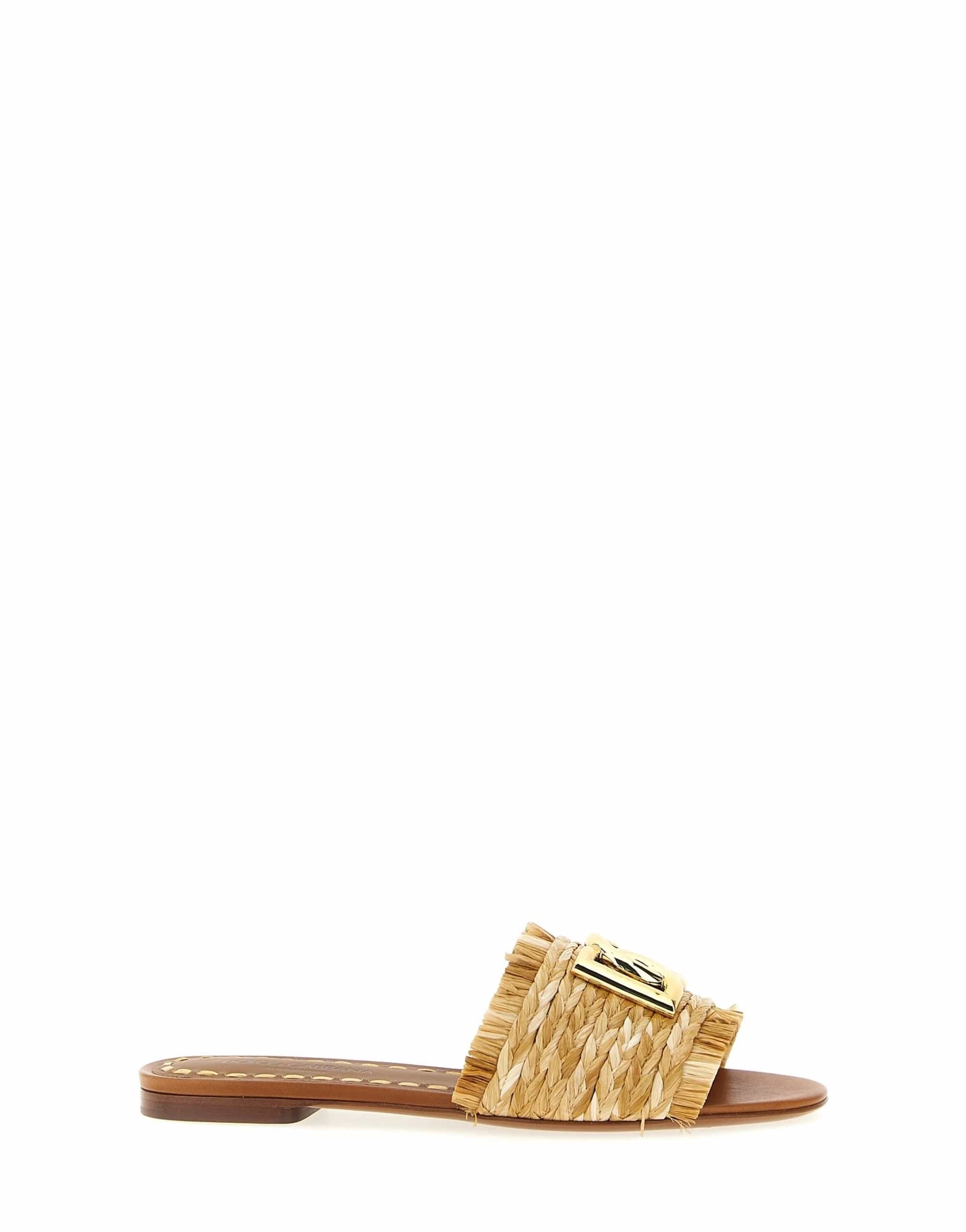 Dolce & Gabbana Dolce & Gabbana Raffia Braid Slides
